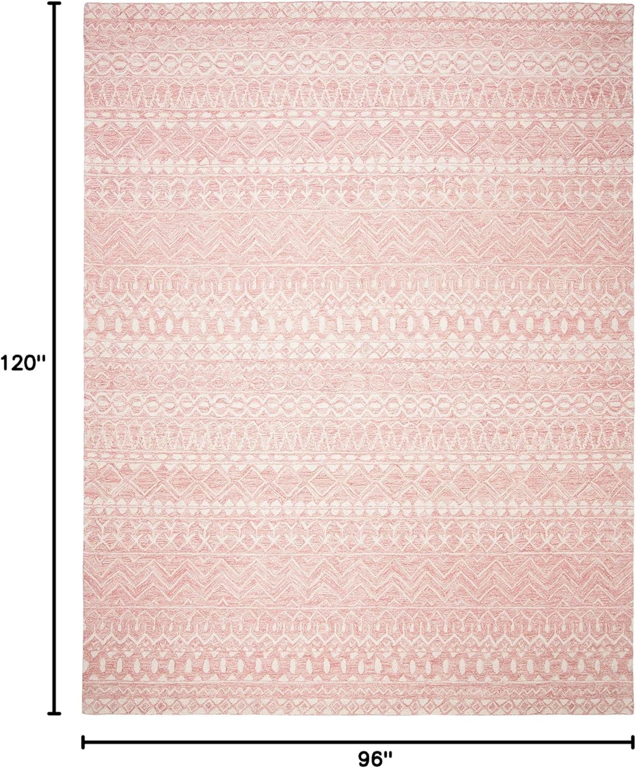 Micro-Loop MLP502 Hand Tufted Indoor Area Rug - Pink/Ivory - 8'x10' - Safavieh