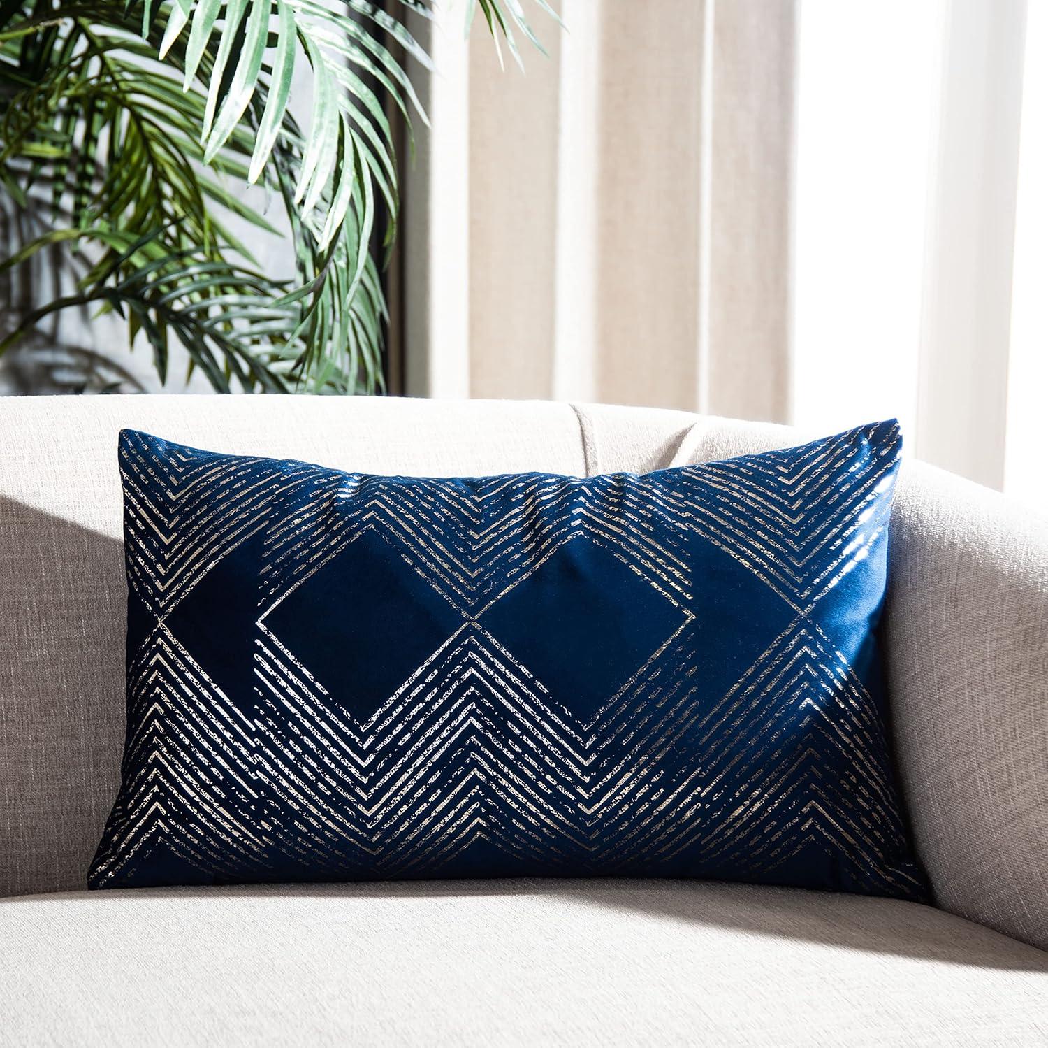 Sarla Pillow - Navy/Grey - 12"X20" - Safavieh