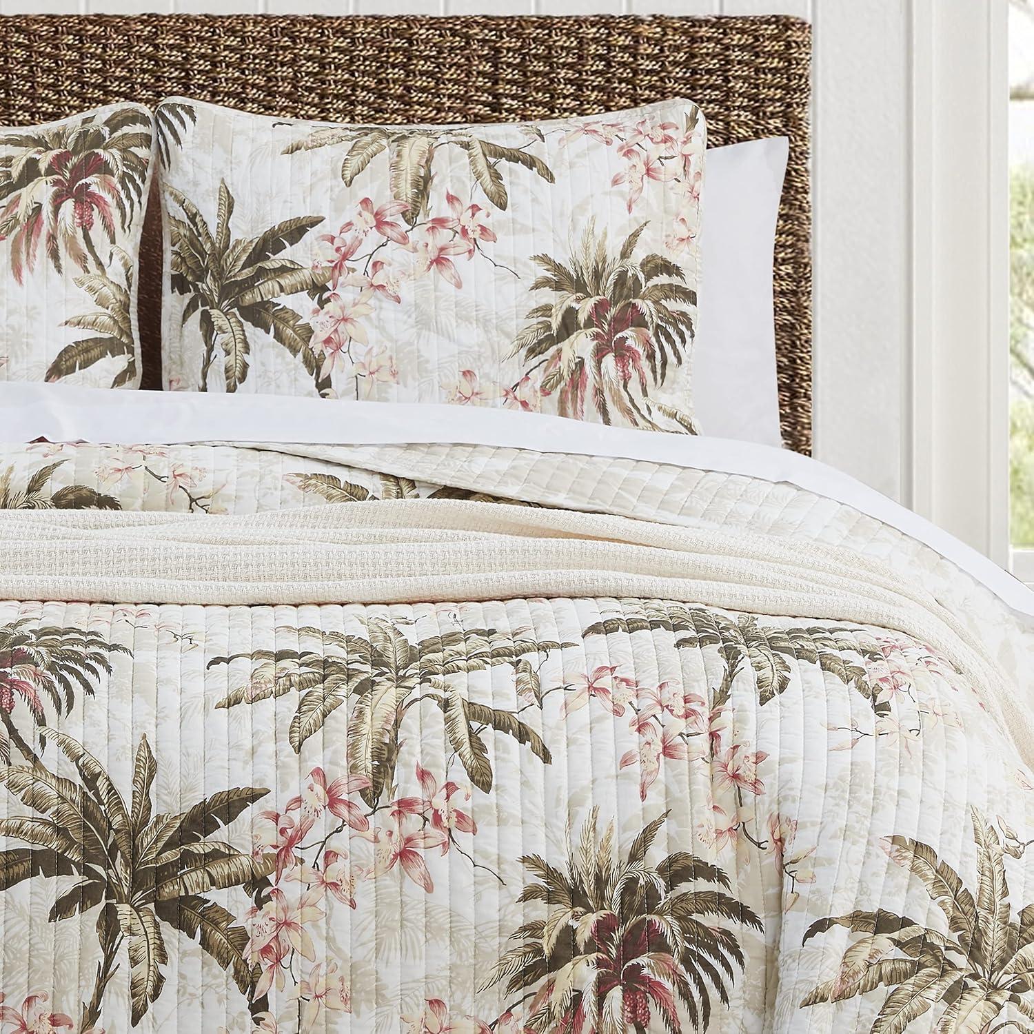 Bonny Cove Beige Reversible Coastal Quilt Set