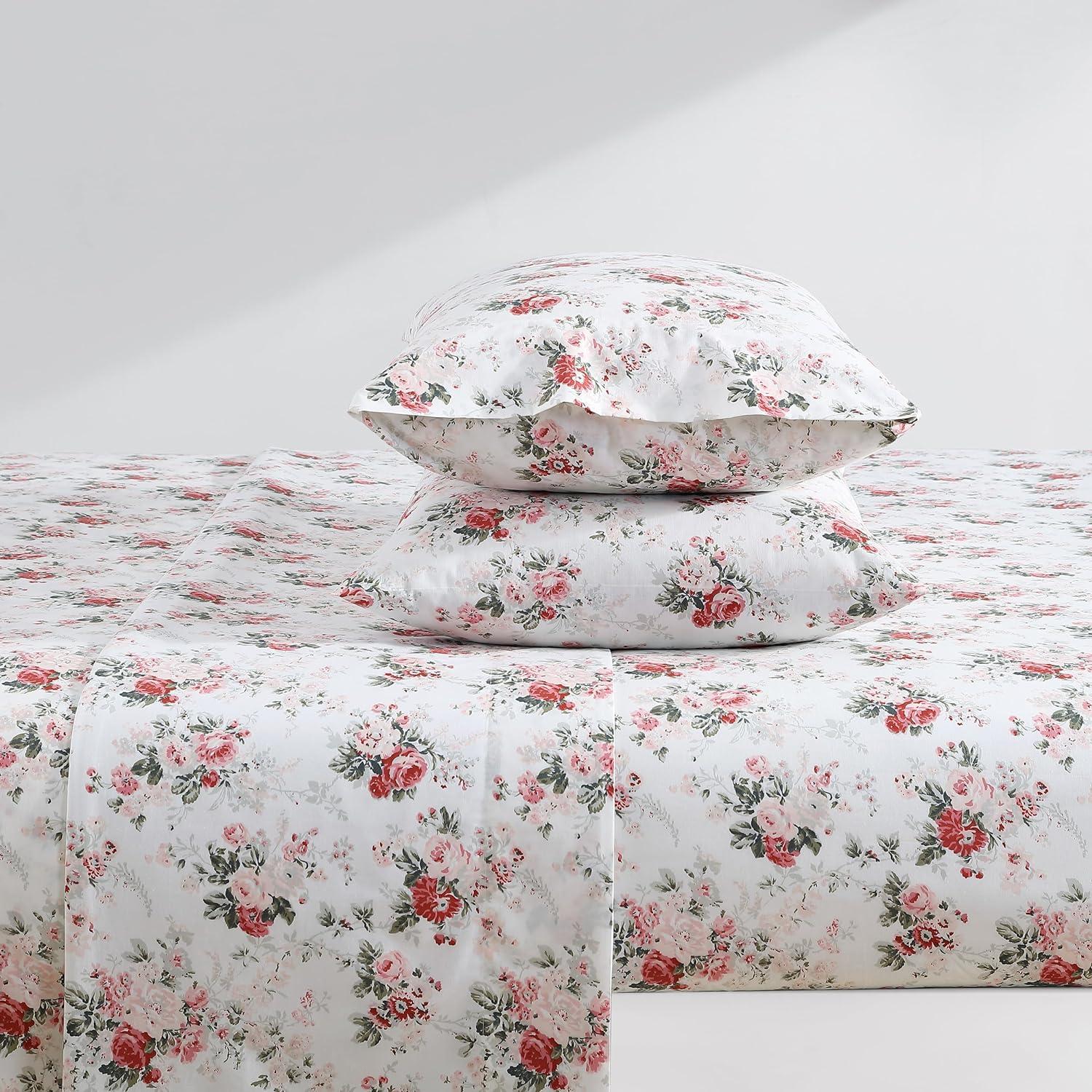 Laura Ashley Printed Cotton Percale Sheet Set