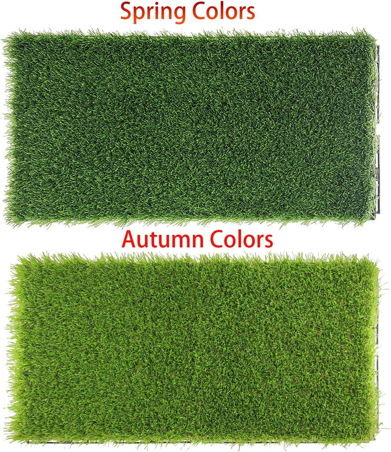 9 Pack 12" × 12" Artificial Grass Tiles - Self-Draining, Interlocking, and Easy to Install - Perfect for Patios, Balconies, Dogs, Pets, and Kids