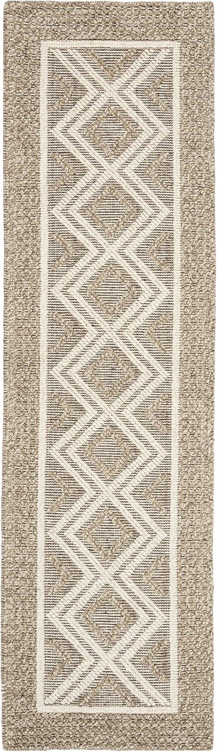 Vermont VRM212 Hand Woven Indoor Runner Rug - Beige/Ivory - 2'3"x12' - Safavieh