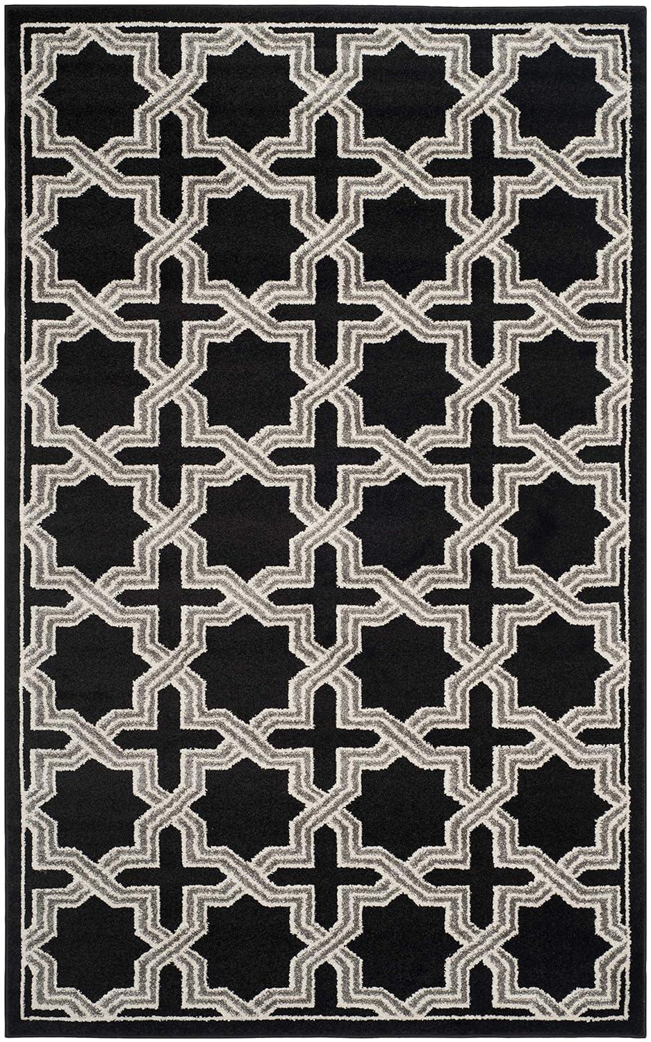 Amherst AMT418 Power Loomed Area Rug - Anthracite/Grey - 4'x6' - Safavieh..