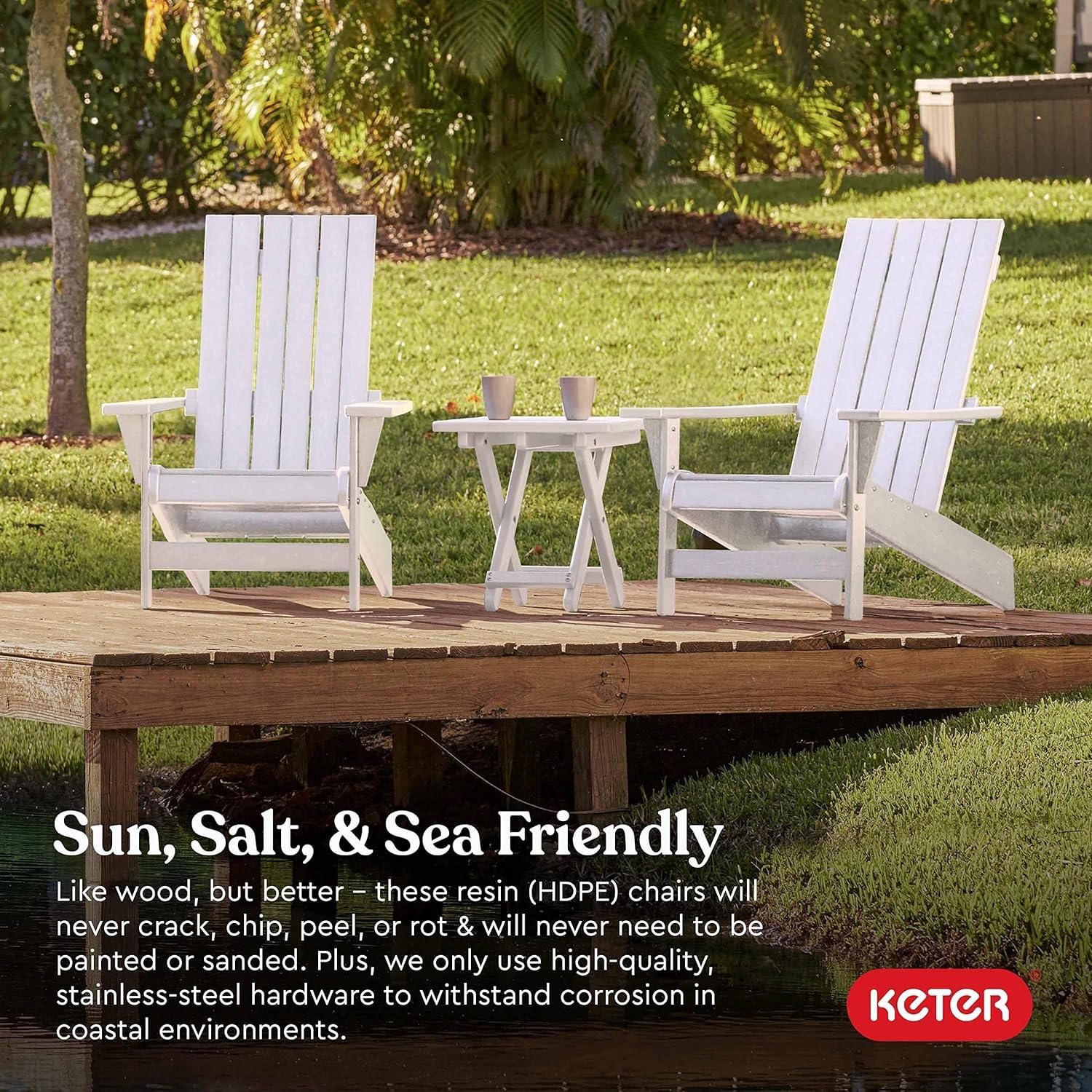 Keter Keter Montauk Adirondack Chair Modern Premium Weatherproof Outdoor Patio Furniture Ideal for Entertaining by the Pool or Backyard Fire Pit