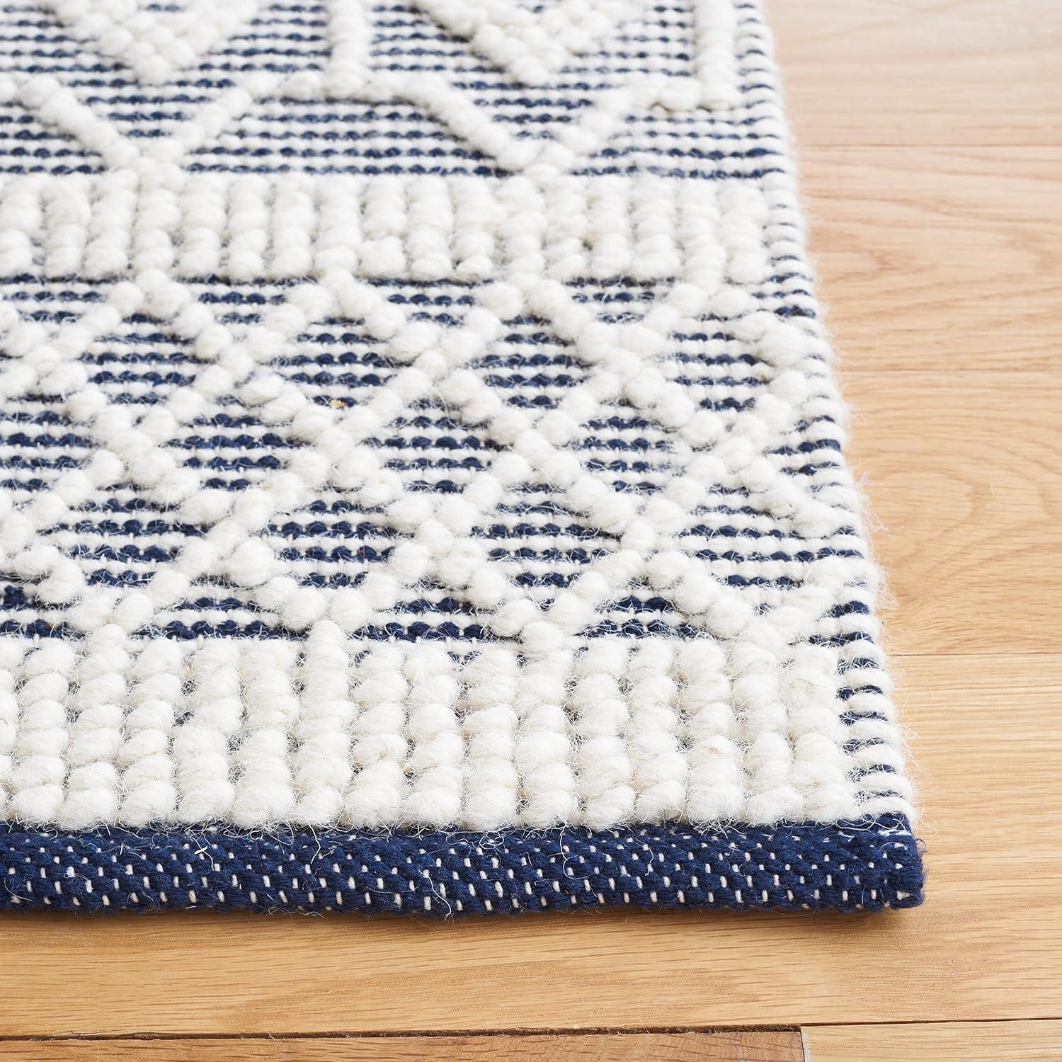 Natura NAT826 Hand Woven Area Rug - Ivory/Navy - 4'x6' - Safavieh.