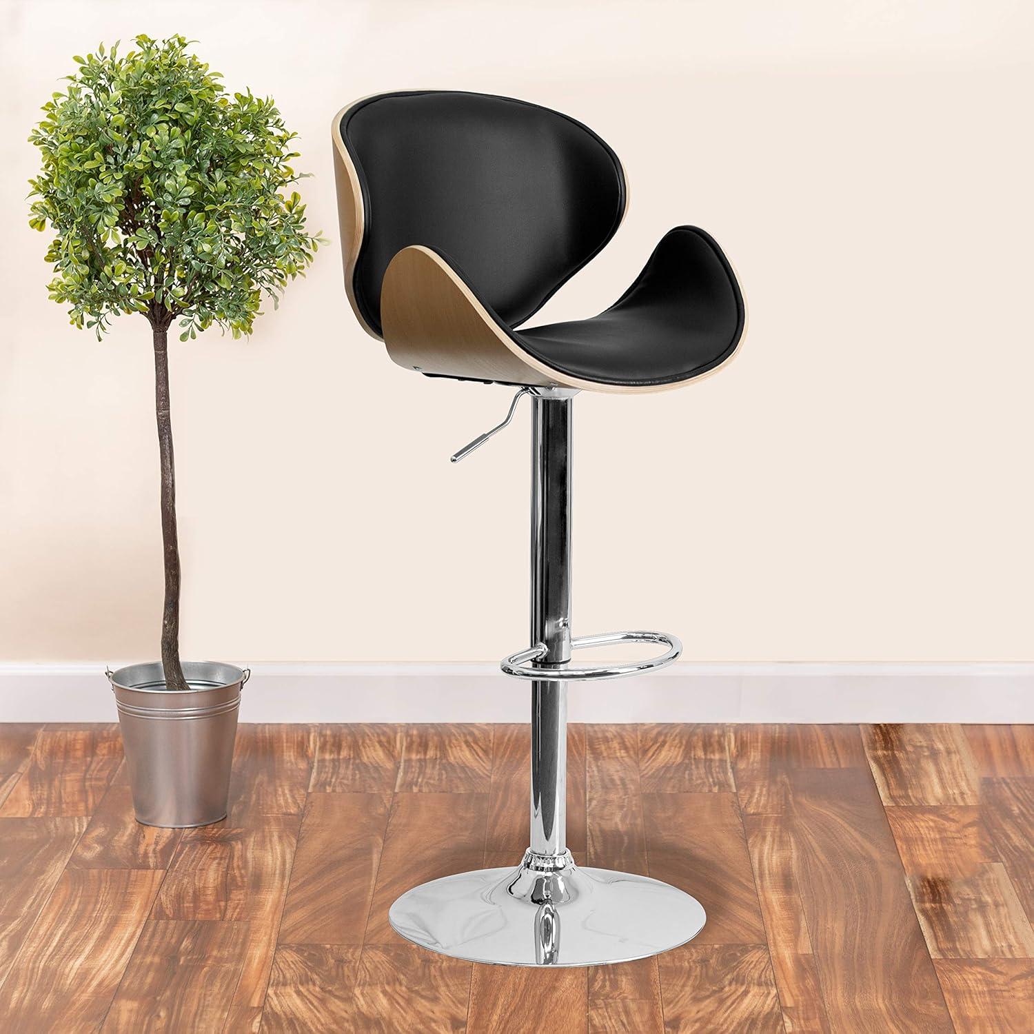 Murphy Curved Adjustable Height Swivel Bar Stool