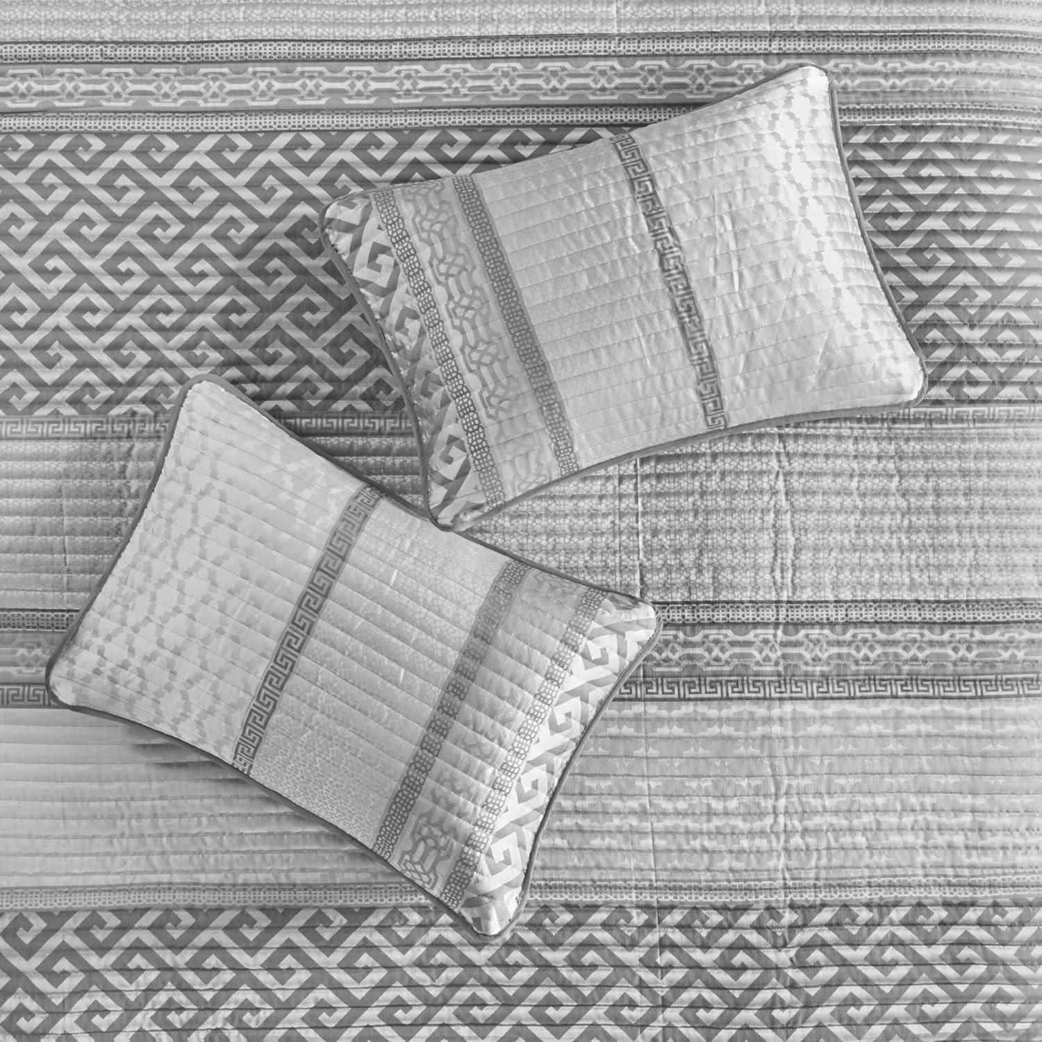 Bennett 4 Piece Jacquard Quilt Set with Throw Pillow