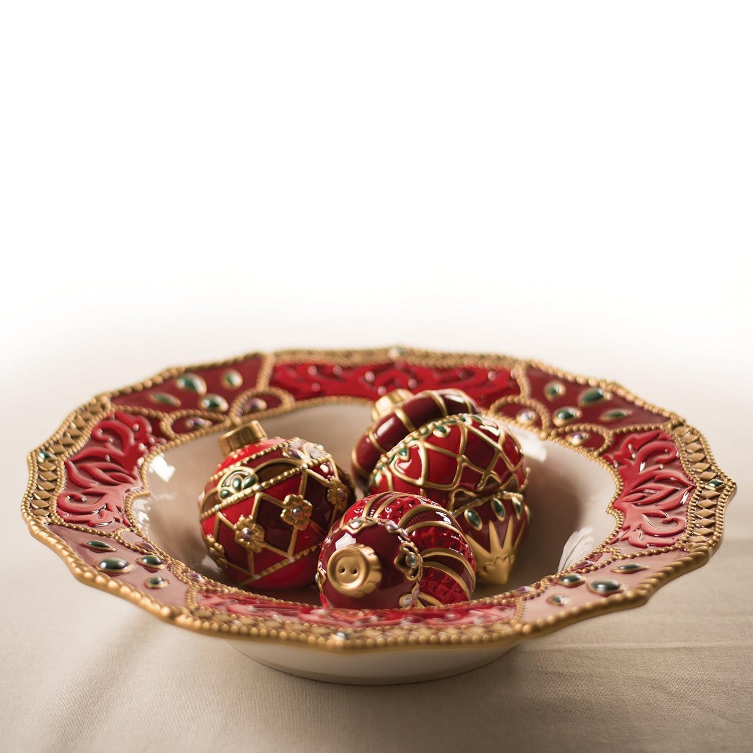 Fitz and Floyd Fitz and Floyd Renaissance Holiday Serving Bowls, 13 Inches, Multicolored