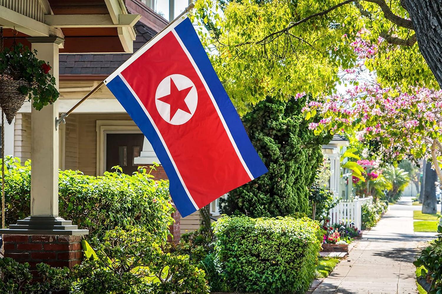 North Korea Flag 3x5 Foot Polyester with Brass Grommets