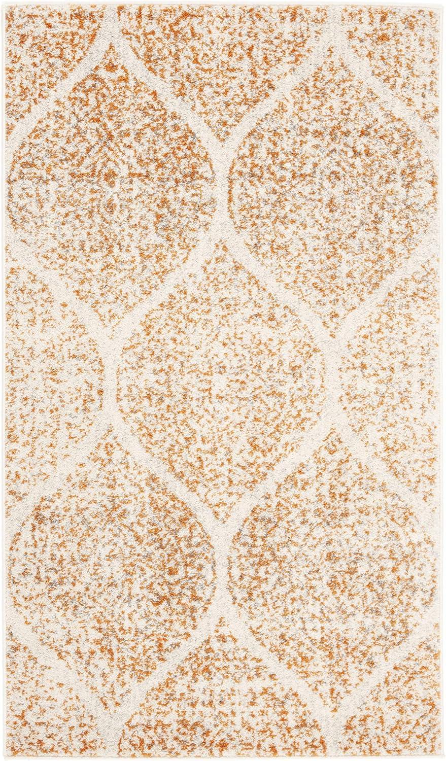 Madison Cream & Orange Geometric Trellis 2'3" x 4' Area Rug