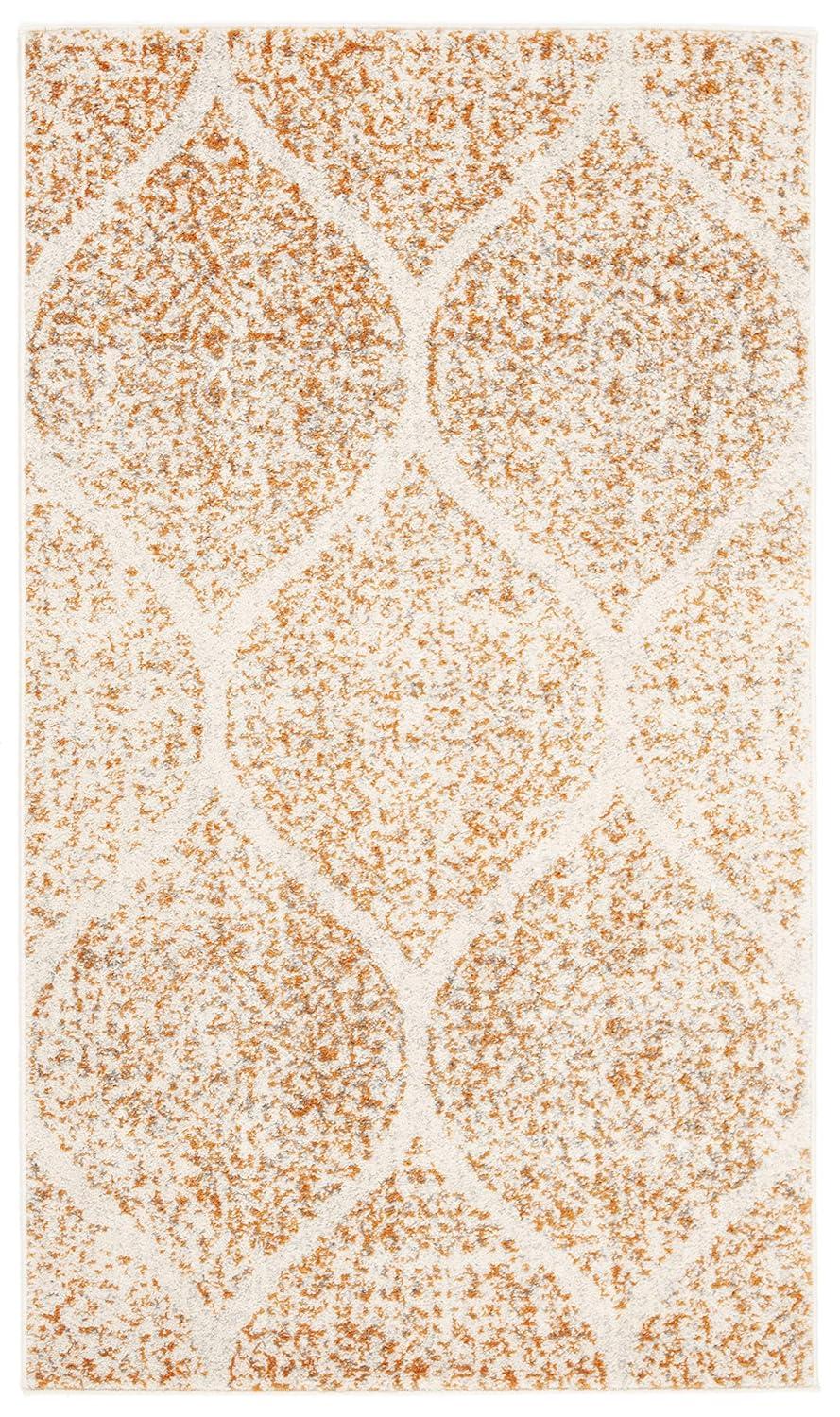 SAFAVIEH Madison Leighton Geometric Area Rug, Cream/Orange, 2'3" x 4'