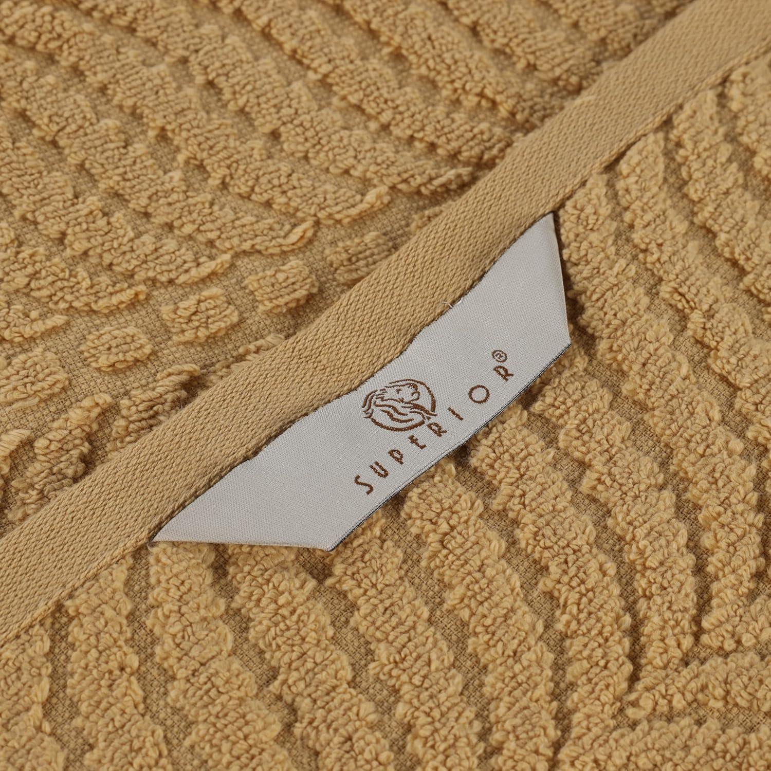 Superior Chevron Zero Twist Cotton 8-Piece Towel Set, Gold