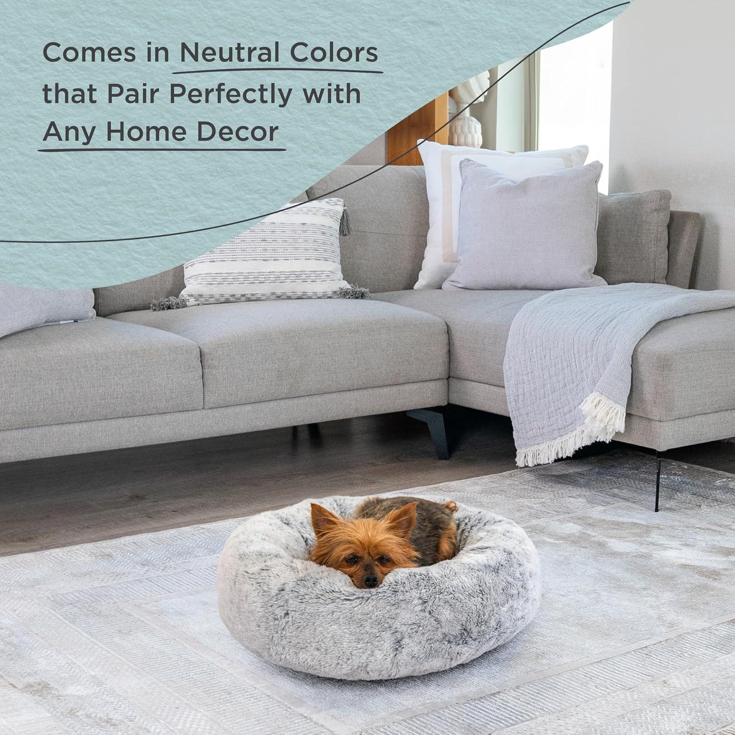 Best Friends By Sheri Best Friends by Sheri SnuggleSoft Faux Fur Memory Foam Calming Donut Bed