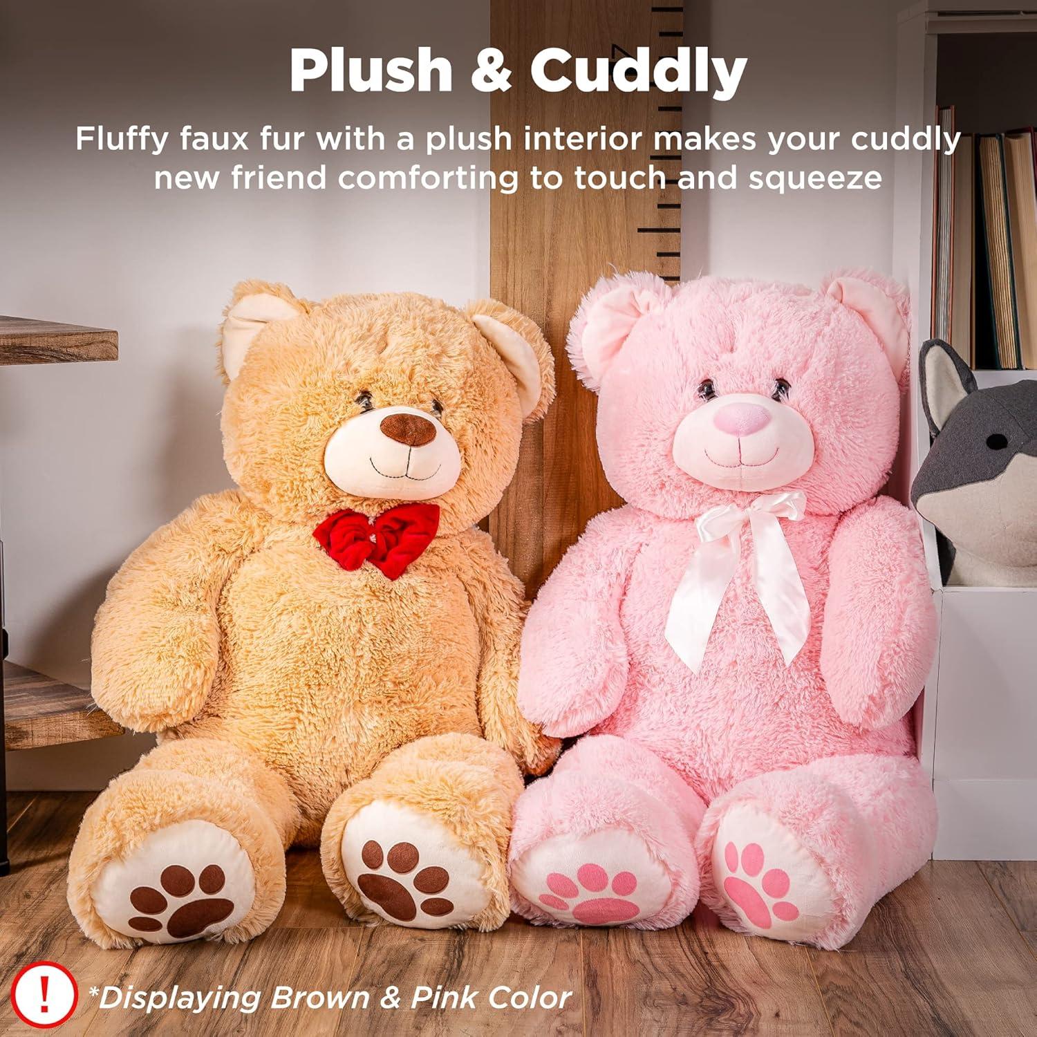 Best Choice Products 35in Giant Soft Plush Teddy Bear Stuffed Animal Toy w/ Bow Tie, Footprints