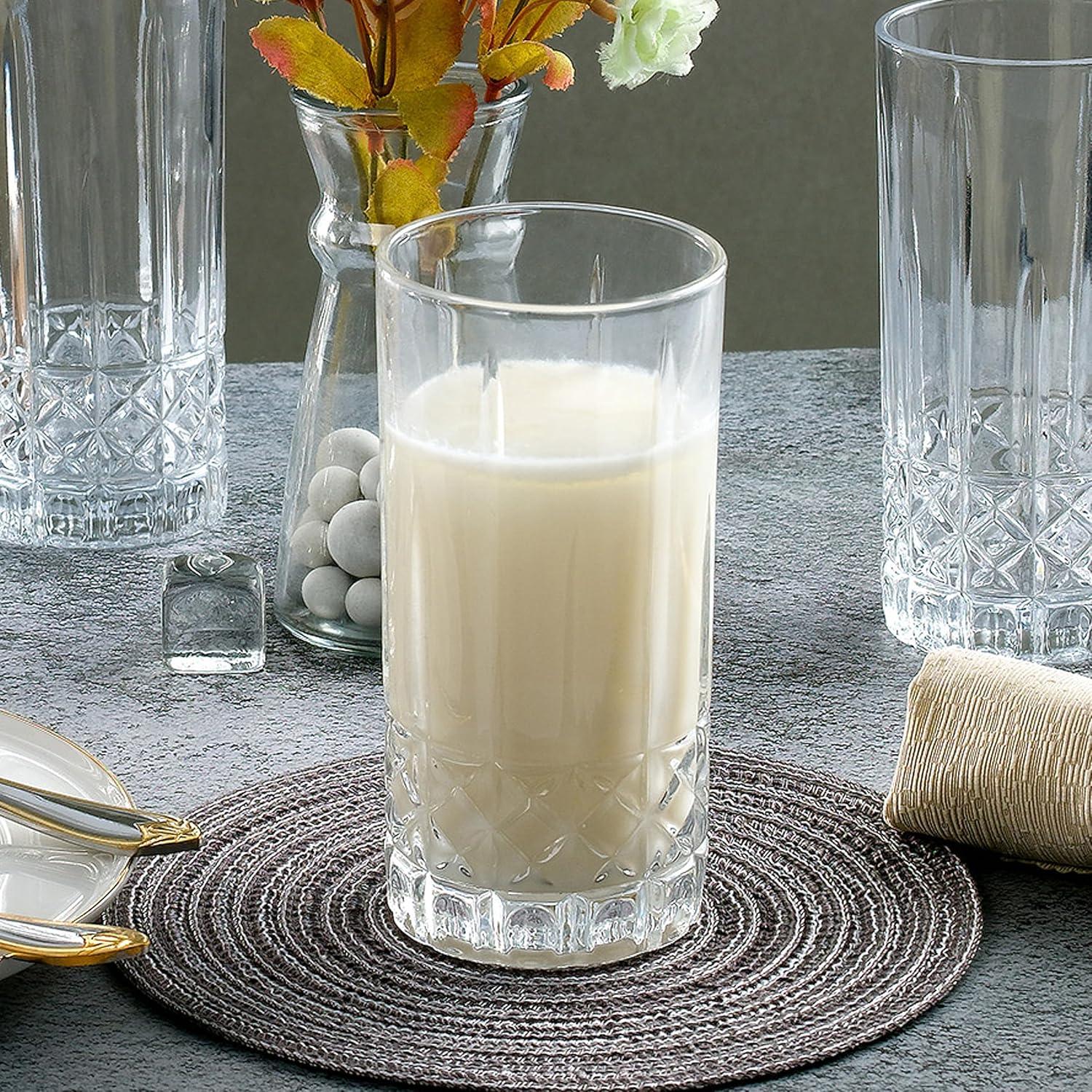 Lorren Home Trends Lorren Home Trends Tall 12 Ounce Drinking Glass-Textured Cut Glass (Set of 6)