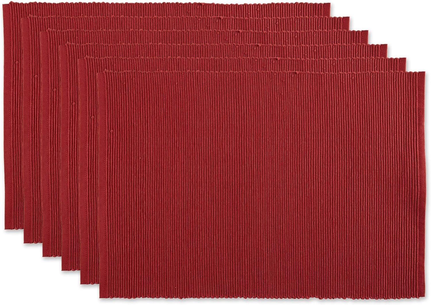 Barn Red Ribbed Placemat Set/6