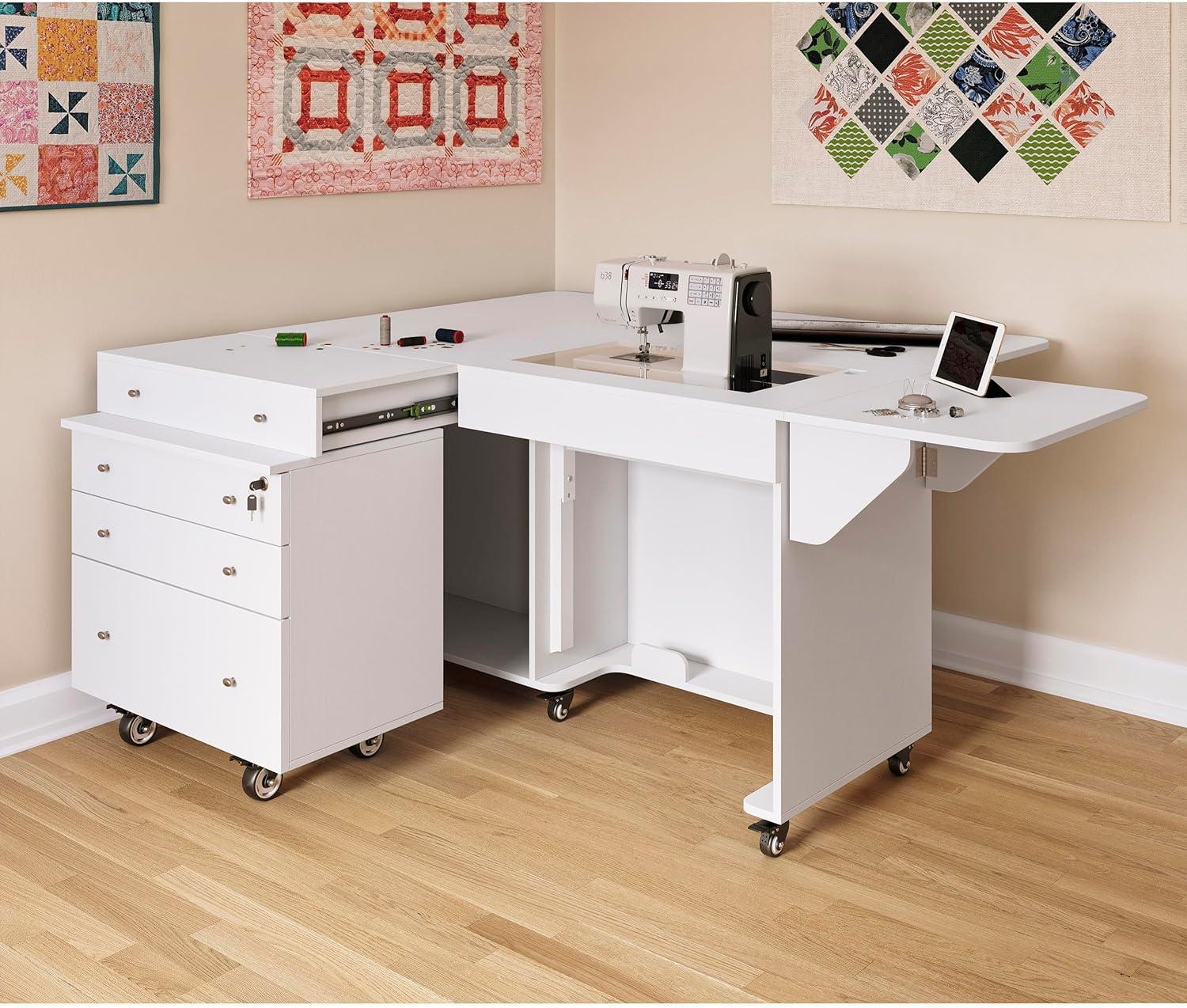 Arrow Sewing Kangaroo & Joey Hydraulic Lift Sewing Cabinet and Storage Caddy Combo by Kangaroo Sewing Furniture