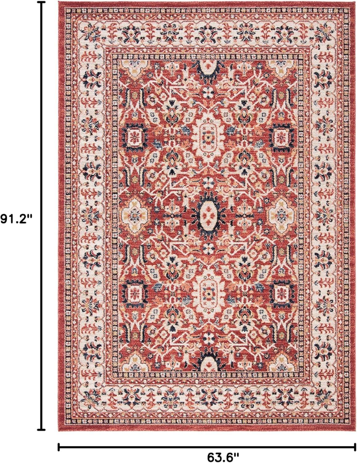Charleston CHL412 Loomed Indoor Area Rug - Red/Ivory - 5'3"x7'6" - Safavieh