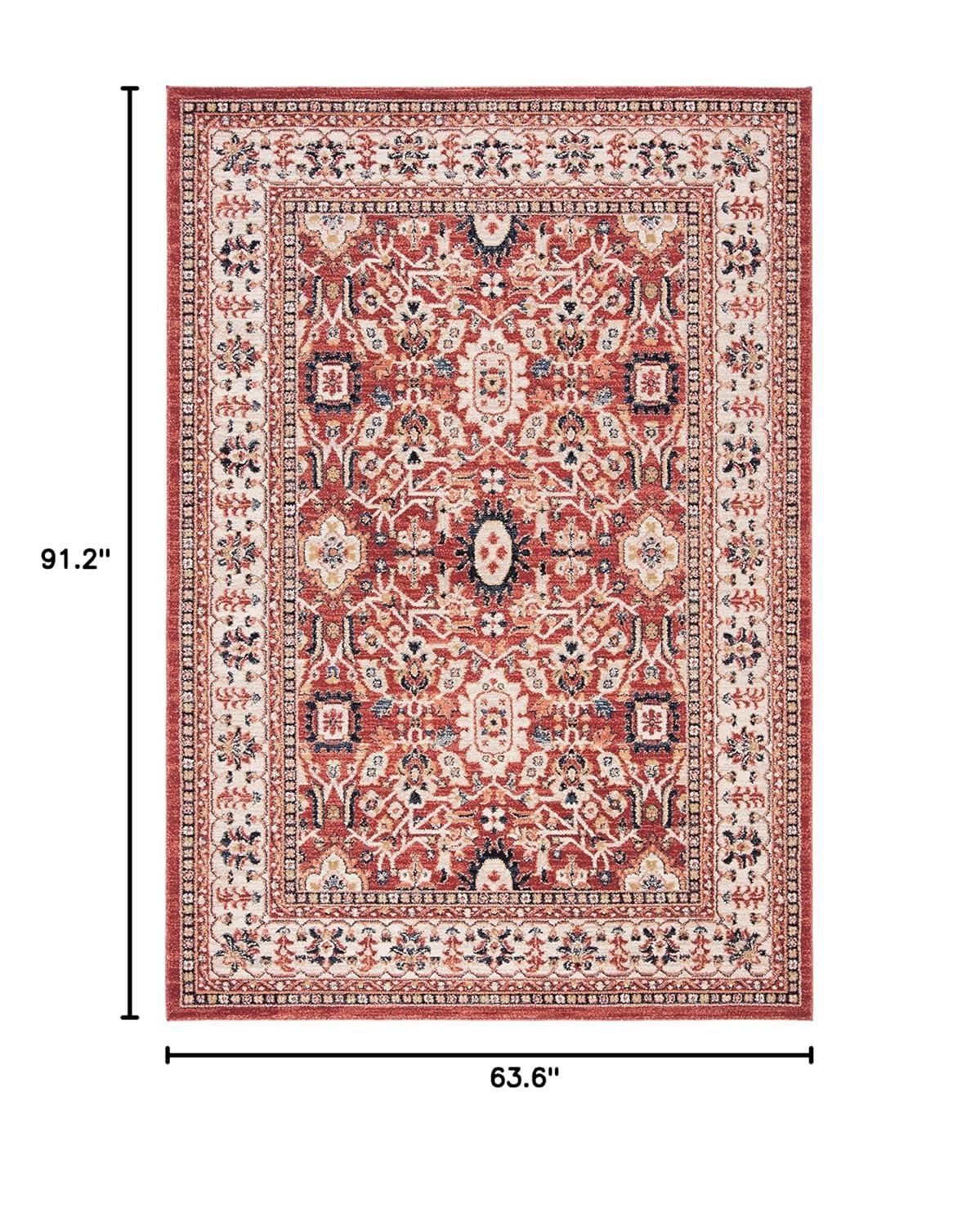 Charleston CHL412 Loomed Indoor Area Rug - Red/Ivory - 5'3"x7'6" - Safavieh