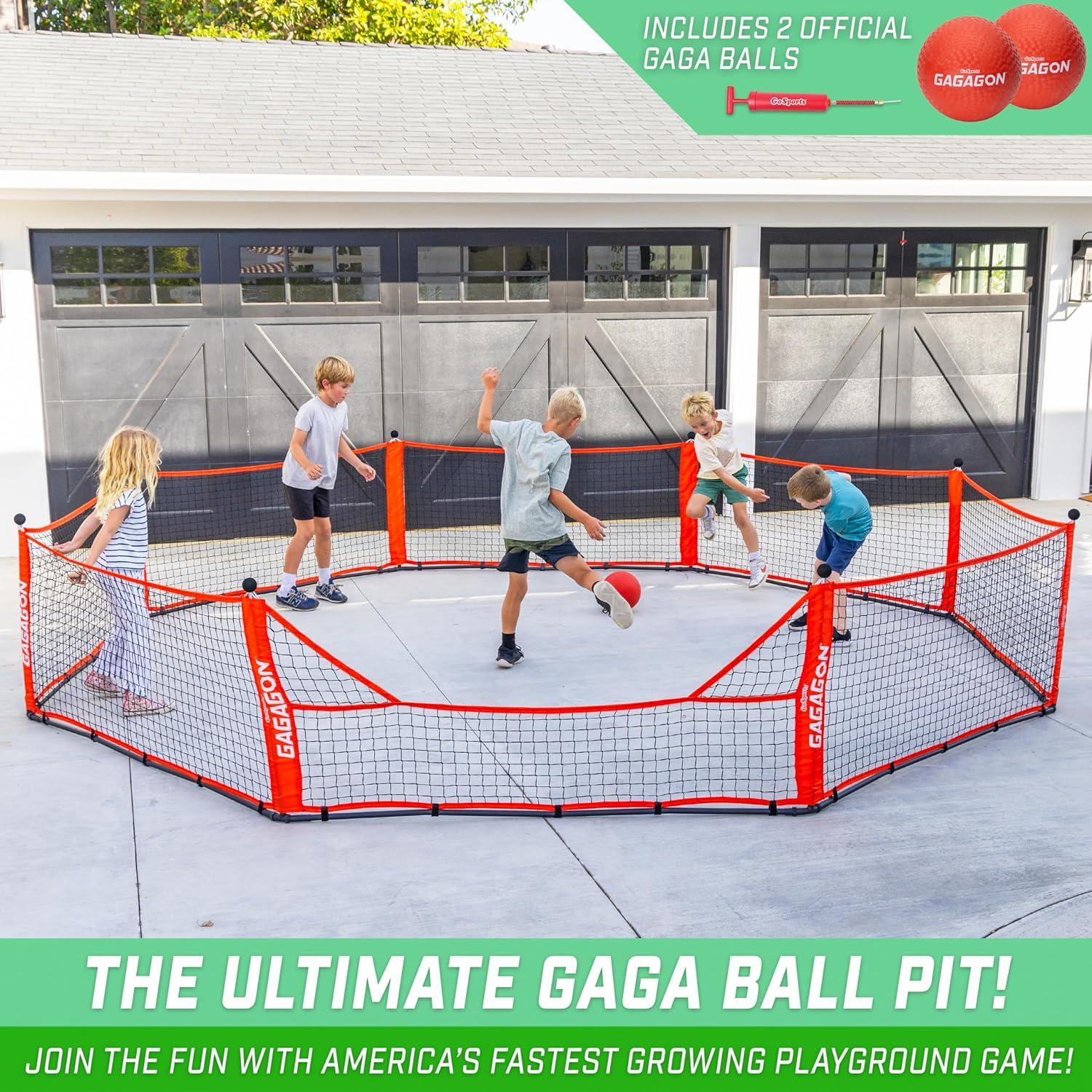 GoSports Gagagon Gaga Ball Pit - Portable Indoor/Outdoor Game Set - Includes 2 Balls and Carrying Case