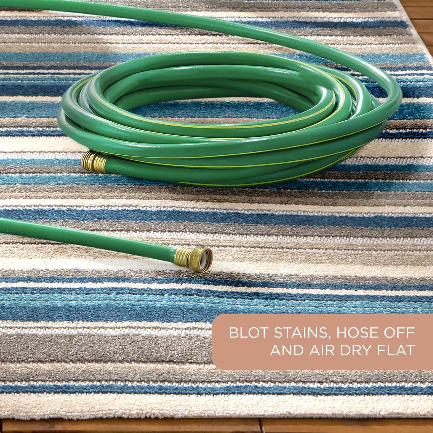 TOWN & COUNTRY EVERYDAY Rio Multicolor Stripe Indoor Outdoor Area Rug, UV Fade Resistant, High-Low Pile, Blue/Multi, 5'2"x7'2"