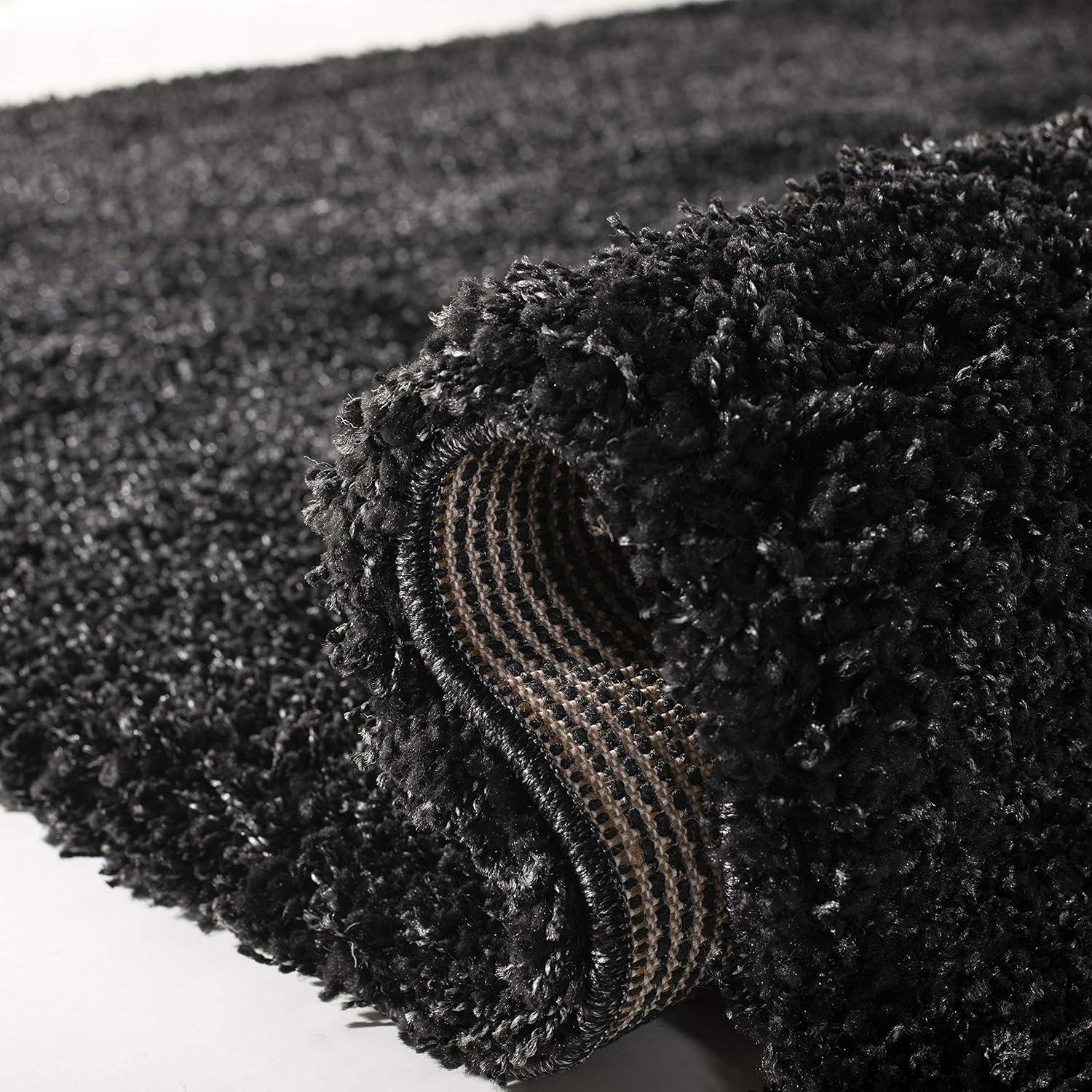 SAFAVIEH California Plush Solid Shag Area Rug, Dark Grey, 8'6" x 8'6" Square