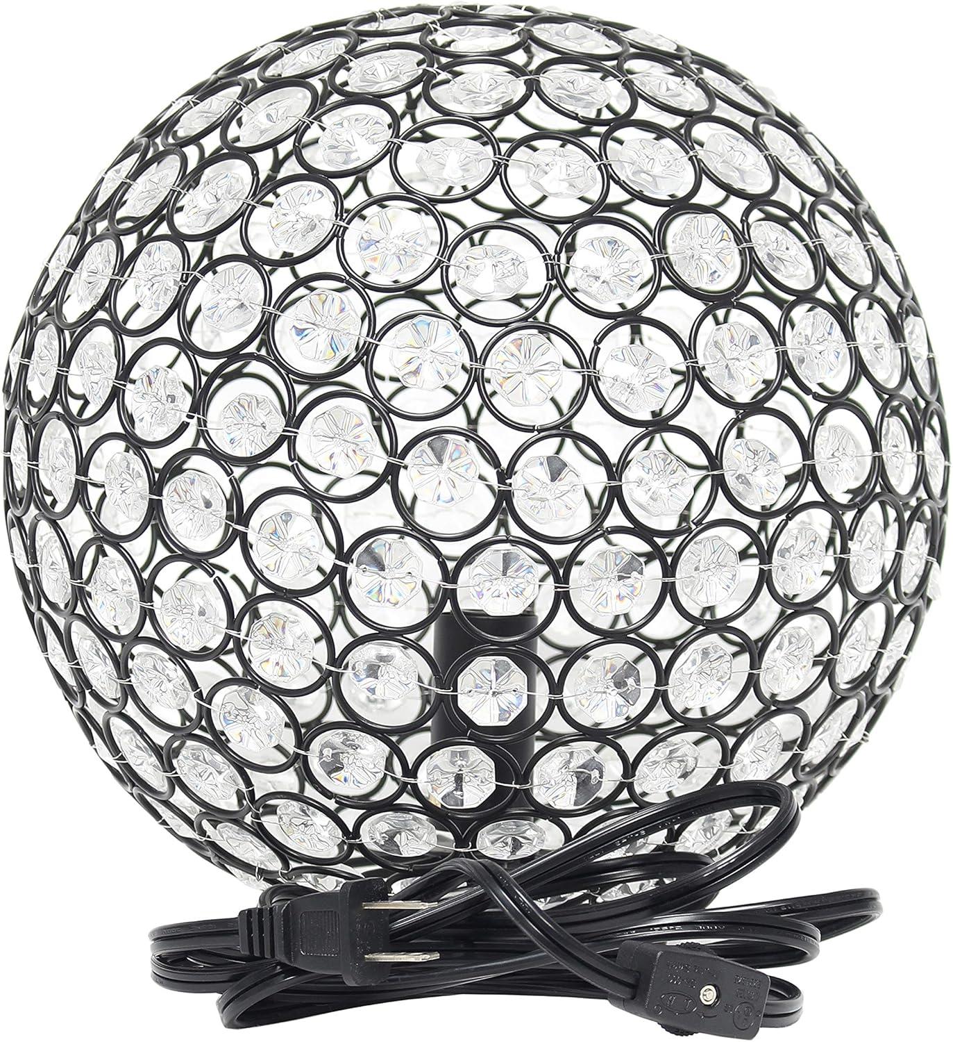 10" Elipse Crystal Ball Sequin Table Lamp - Elegant Designs