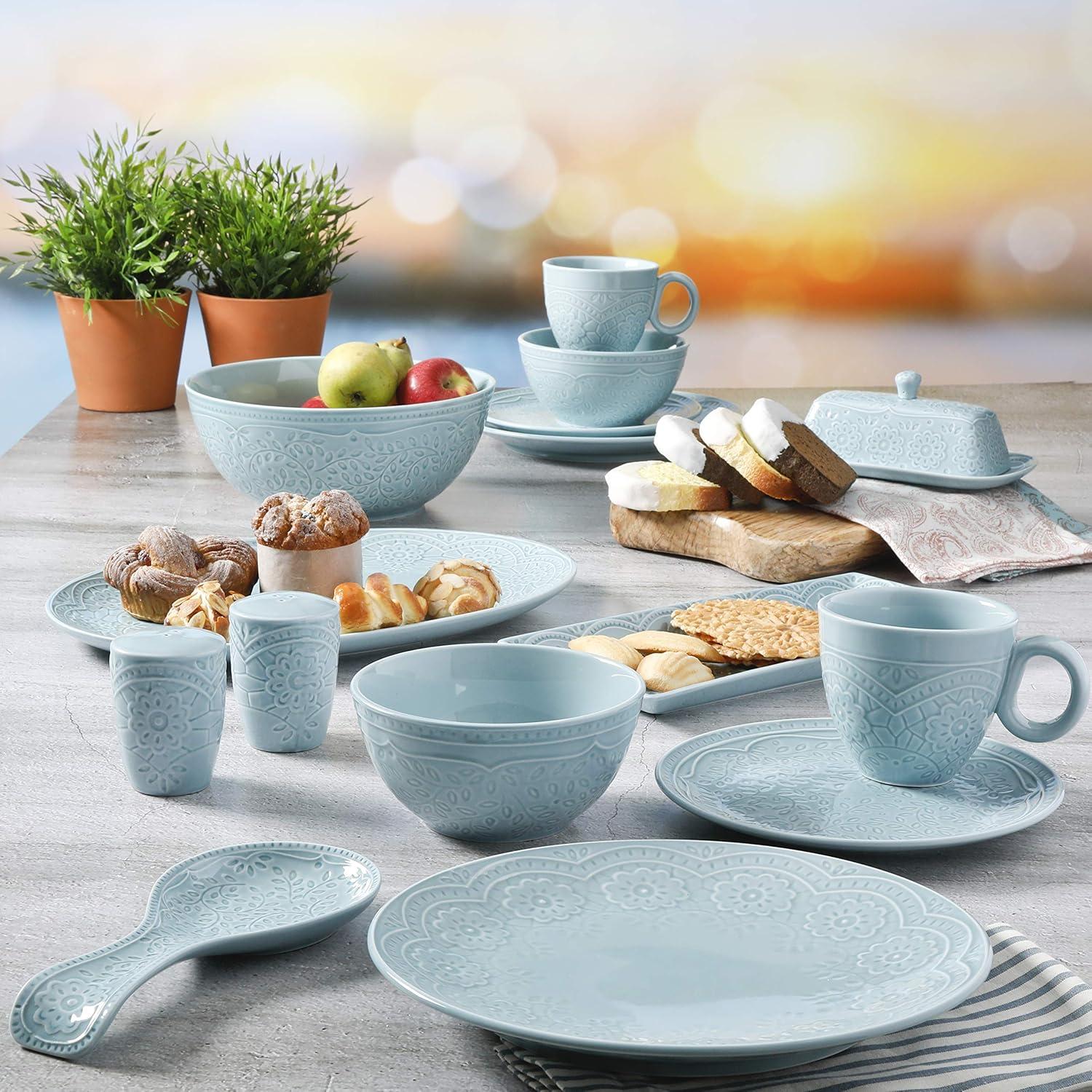 Gibson Elite Alemany 16-Piece Dinnerware Set - Aqua