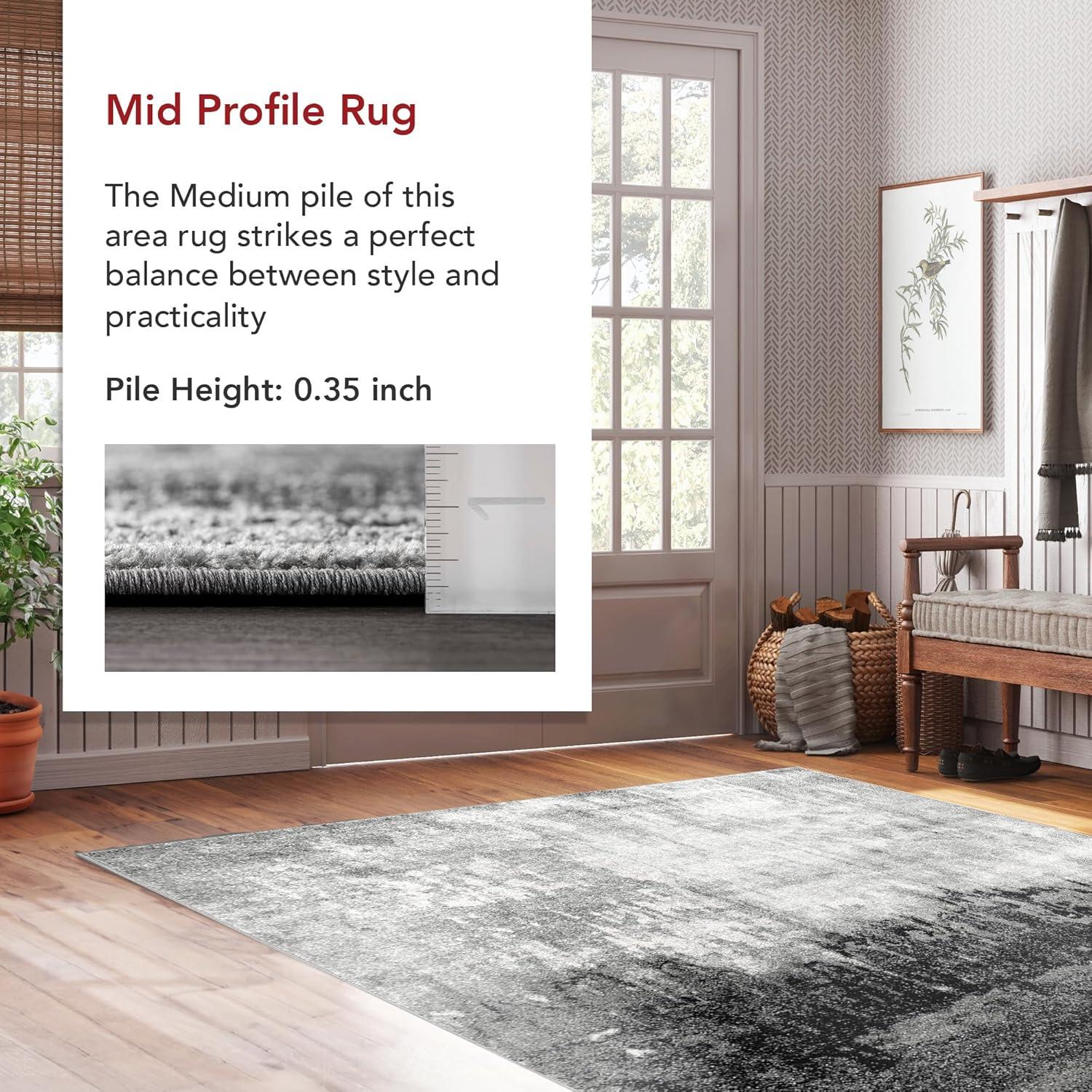 Nuloom Alayna Abstract 9x12 Indoor Area Rug for Living Room Bedroom Dining Room Kitchen, Black/Ivory