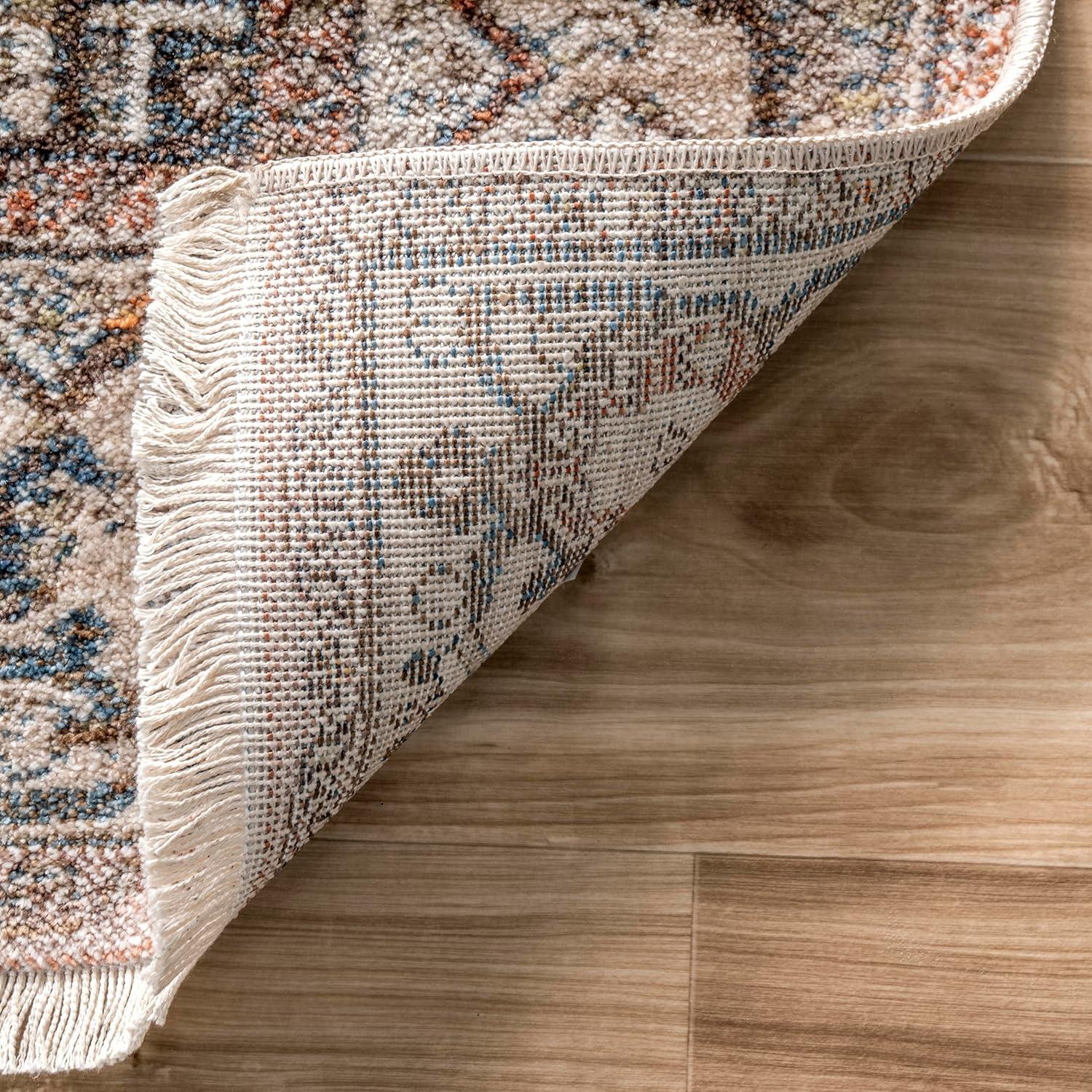 Nuloom Harriet Medallion 2x12 Runner Indoor Area Rug for Living Room Bedroom Dining Room Entryway Hallway Kitchen, Light Brown/Ivory