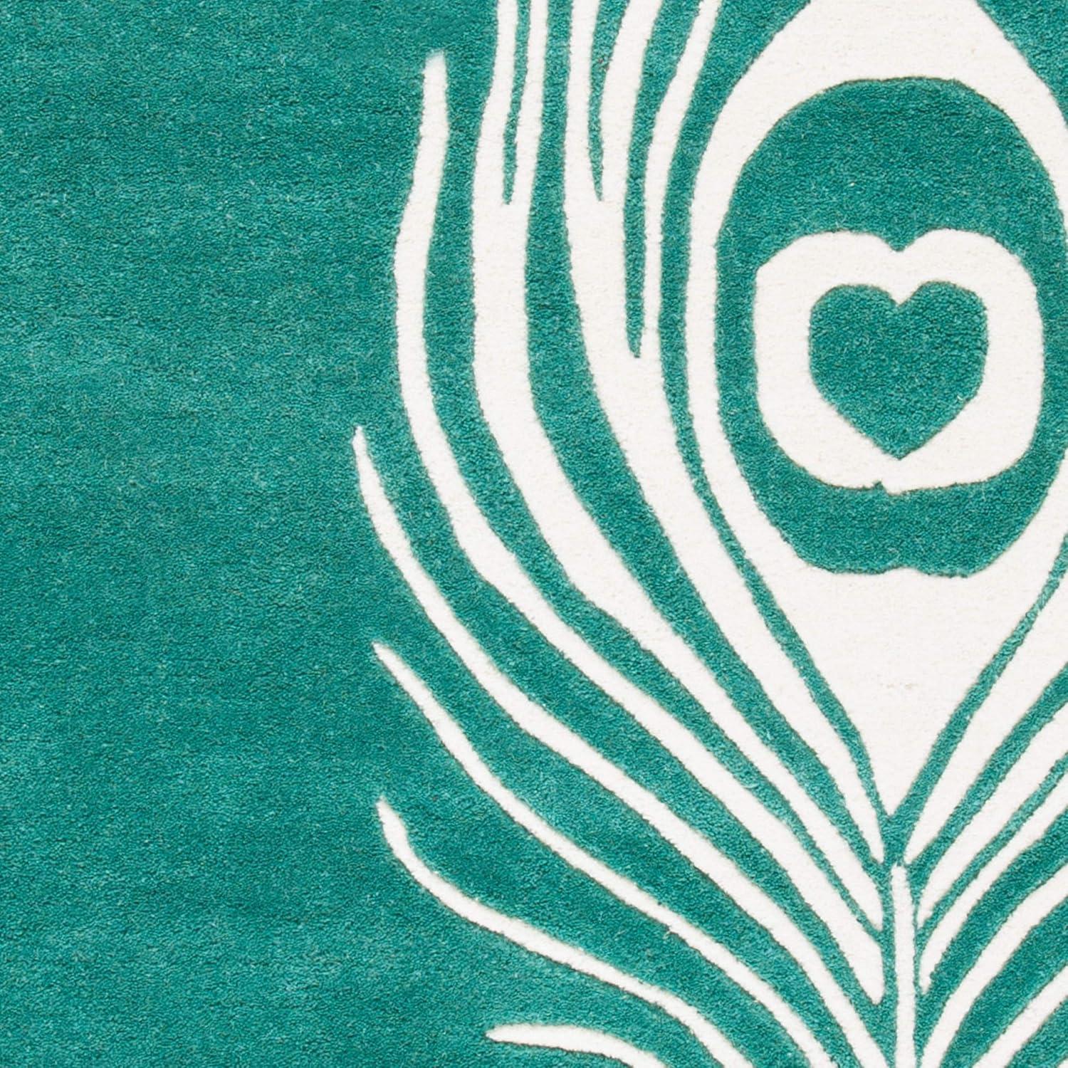 Soho SOH704 Hand Tufted Indoor Area Rug - Teal/Ivory - 3'6"x5'6" - Safavieh