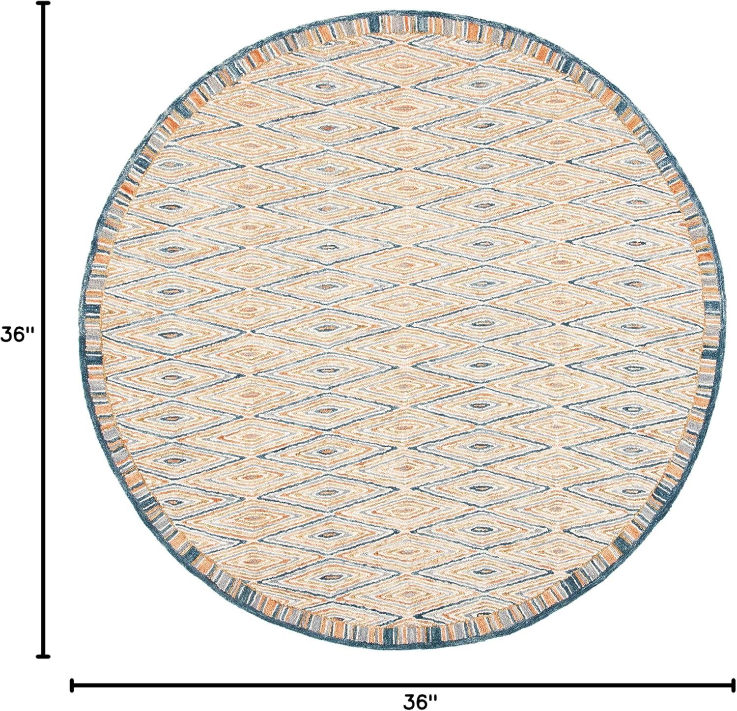 Aspen APN808 Hand Tufted Indoor Accent Rug - Gold/Rust - 3' Round - Safavieh