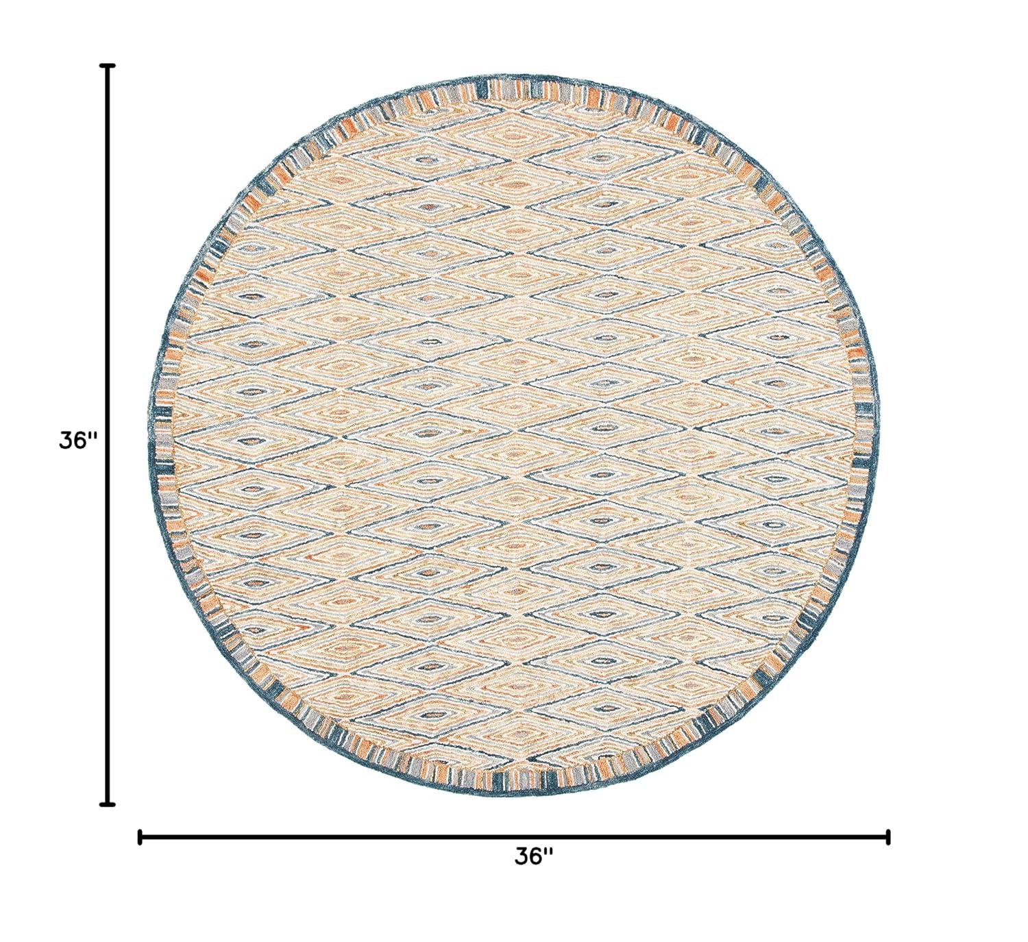 Aspen APN808 Hand Tufted Indoor Accent Rug - Gold/Rust - 3' Round - Safavieh