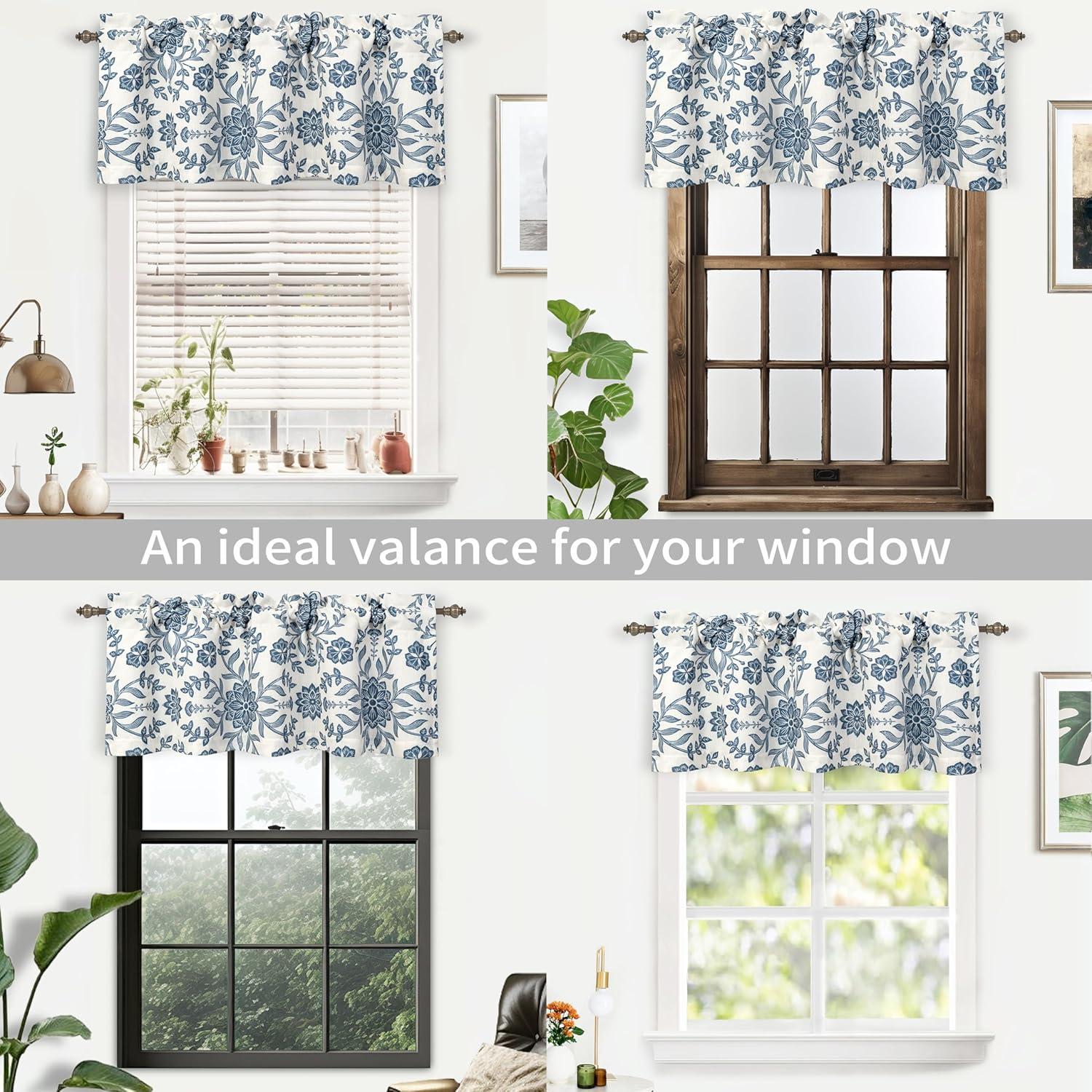 DriftAway Twyla Floral Tailored 52'' W Window Valance