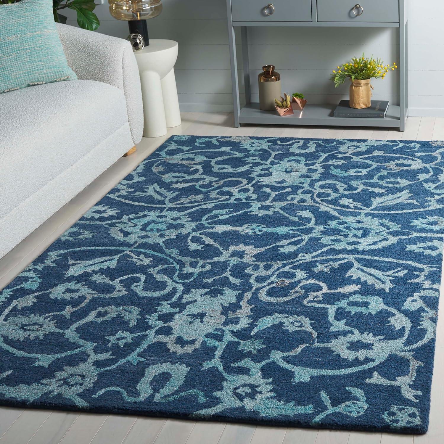 Anatolia AN401 Handmade Tufted Accent Rug - Navy - 3' X 5' - Safavieh