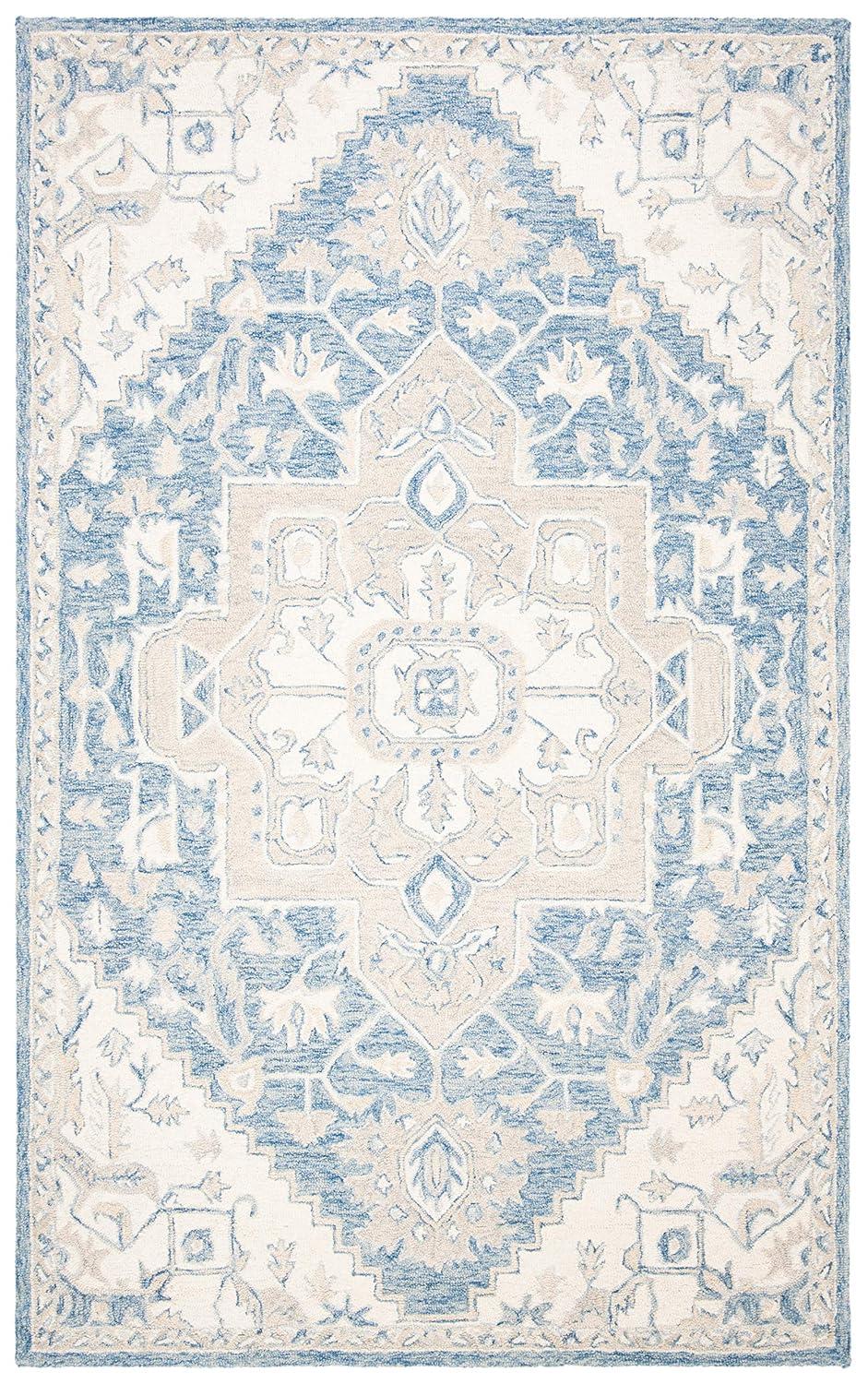 Micro-Loop MLP503 Hand Tufted Area Rug - Blue/Ivory - 5'x8' - Safavieh.