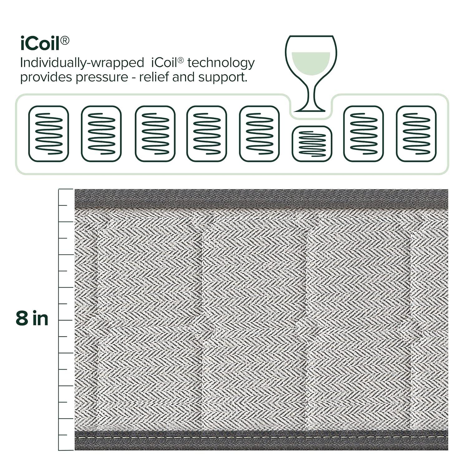 Zinus Zinus 8” Medium Comfort Support Cooling Gel Hybrid Mattress