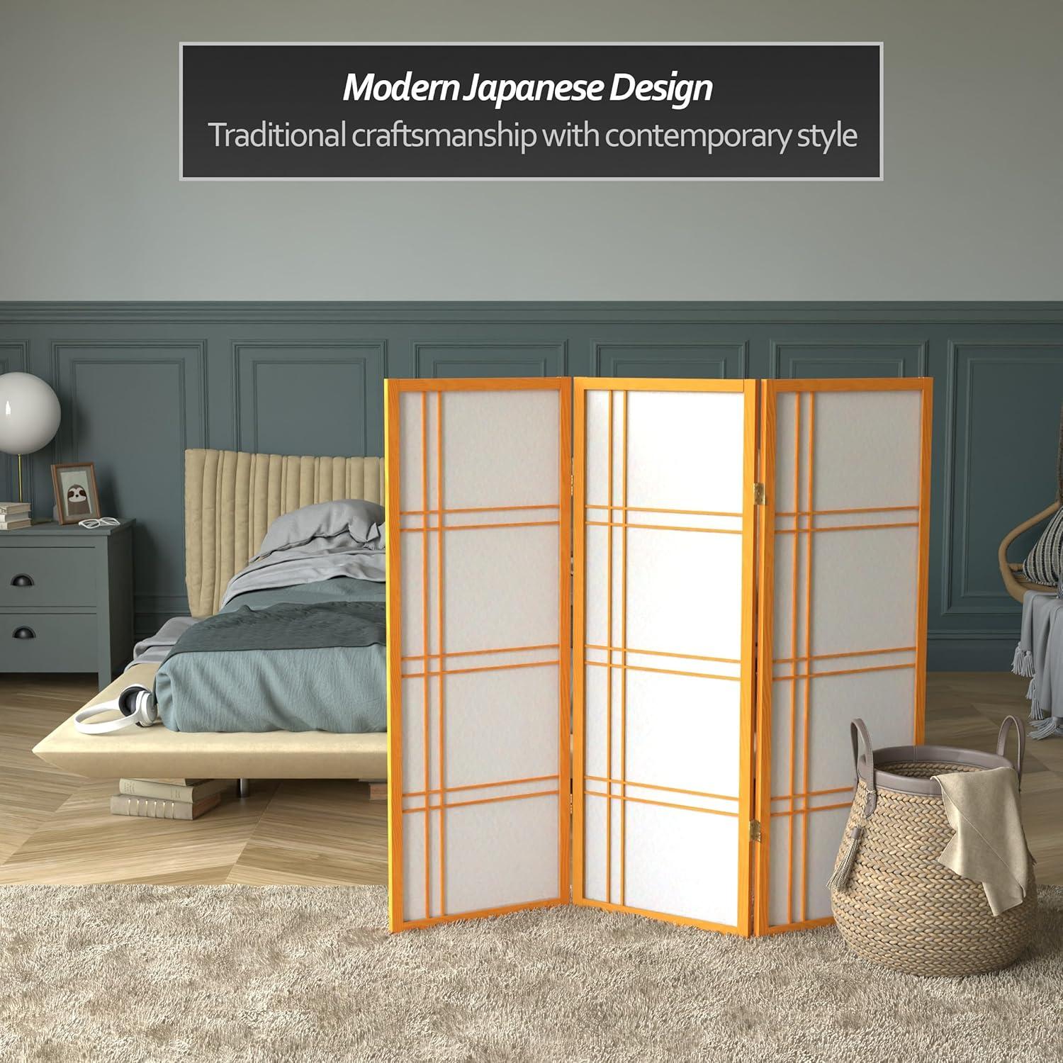 48" x 42" Double Cross Shoji 3 Panel Room Divider