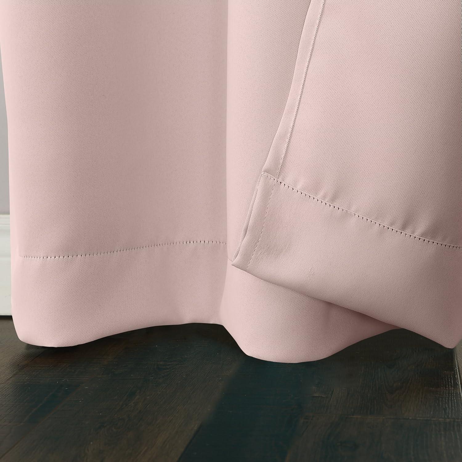 40"x84" Sun Zero Blackout Kenneth Energy Saving Grommet Curtain Panel Blush: Modern Thermal Insulated, Noise Reduction