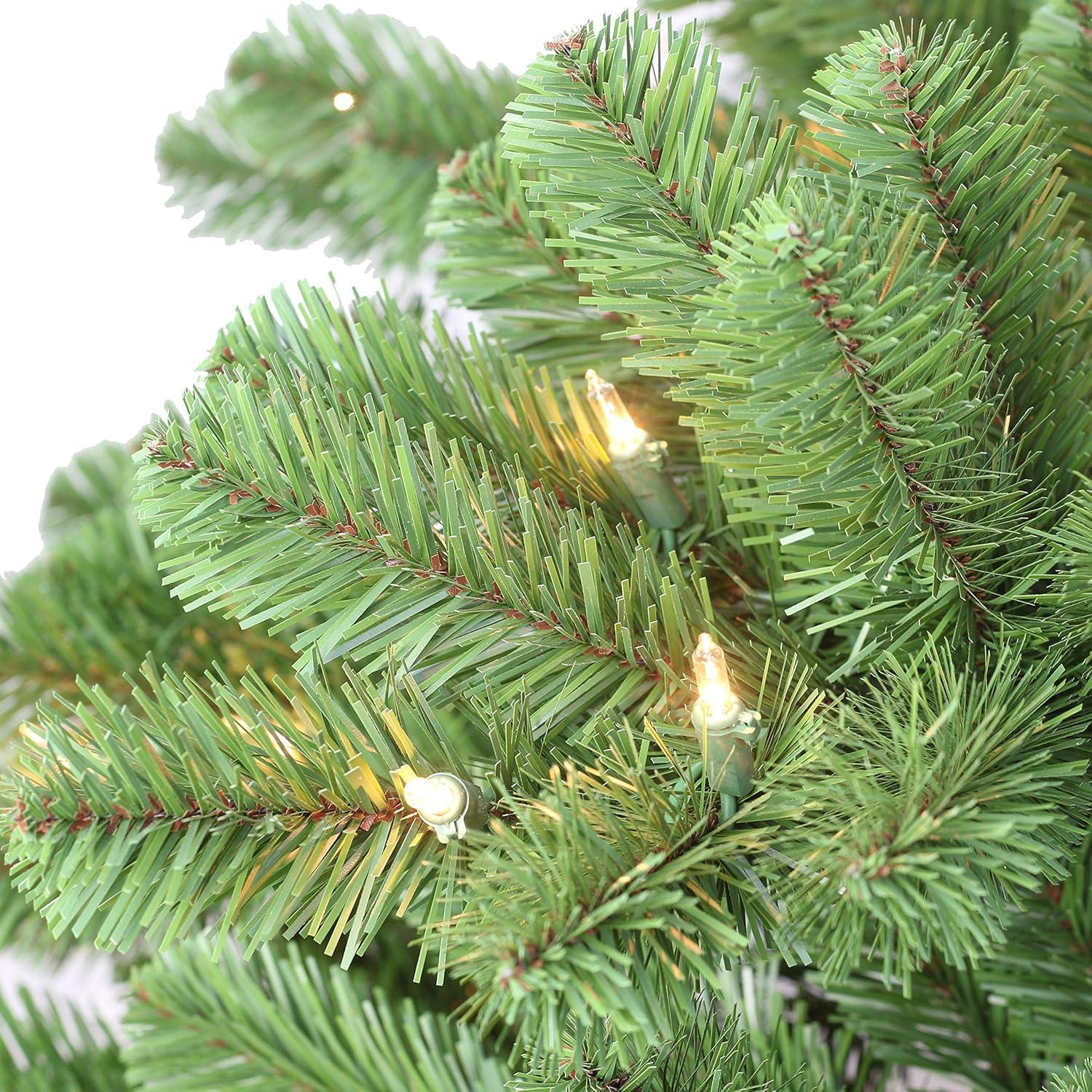 7.5' Lighted Artificial Spruce Christmas Tree