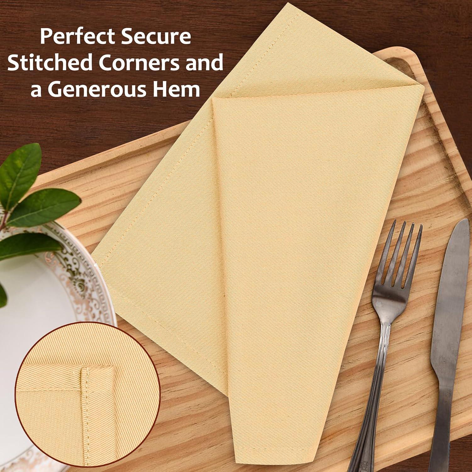 Ruvanti Poly Cotton Enrich Twill Cloth Napkins (Set of 12)