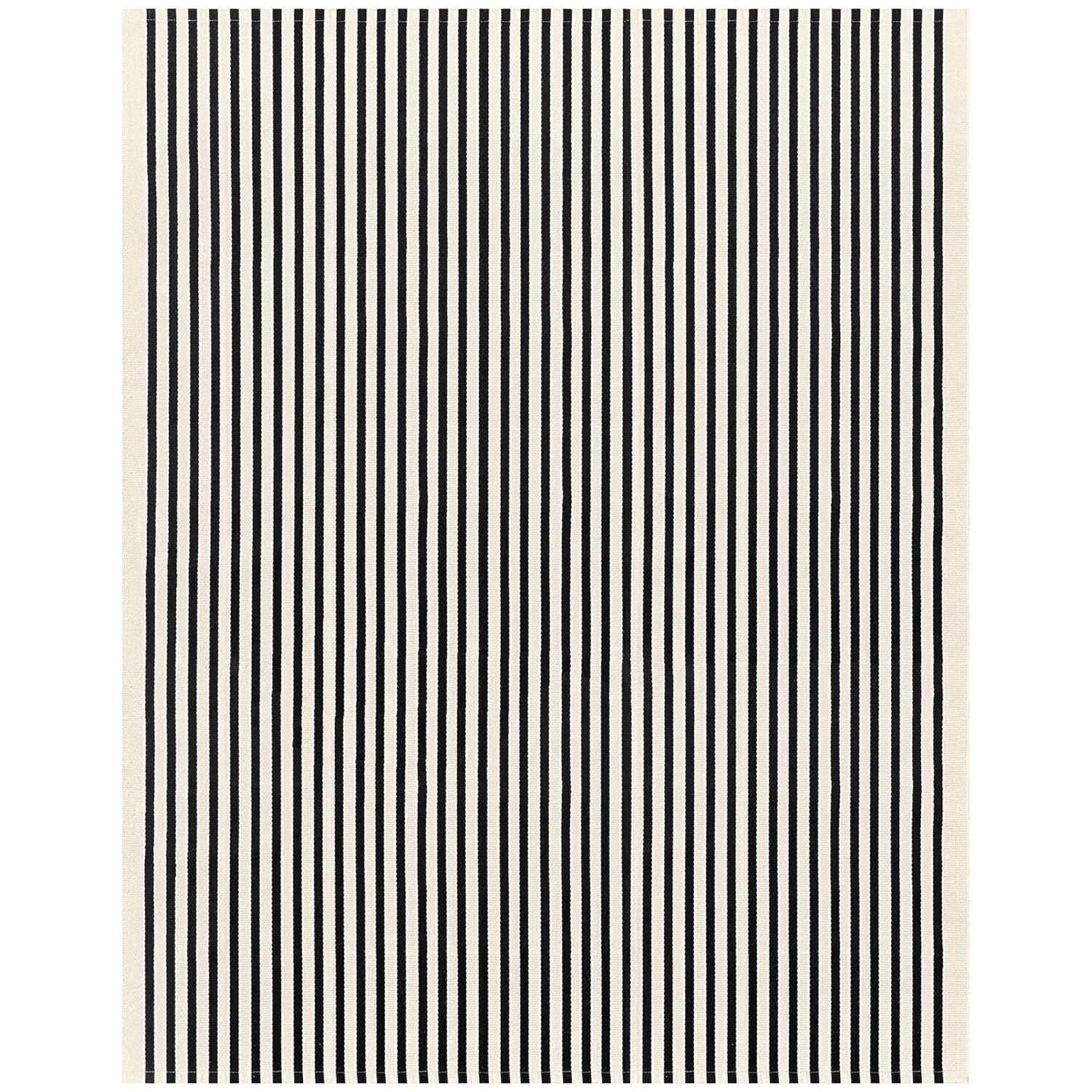 IOHOUZE Navy and White Striped Rug 2'x3' Front Door Rugs, Small Washable Area Rug for Front Porch, Spring Summer Doormats Outdoor Indoor, Cotton Rugs for Entryway Porch Entrance