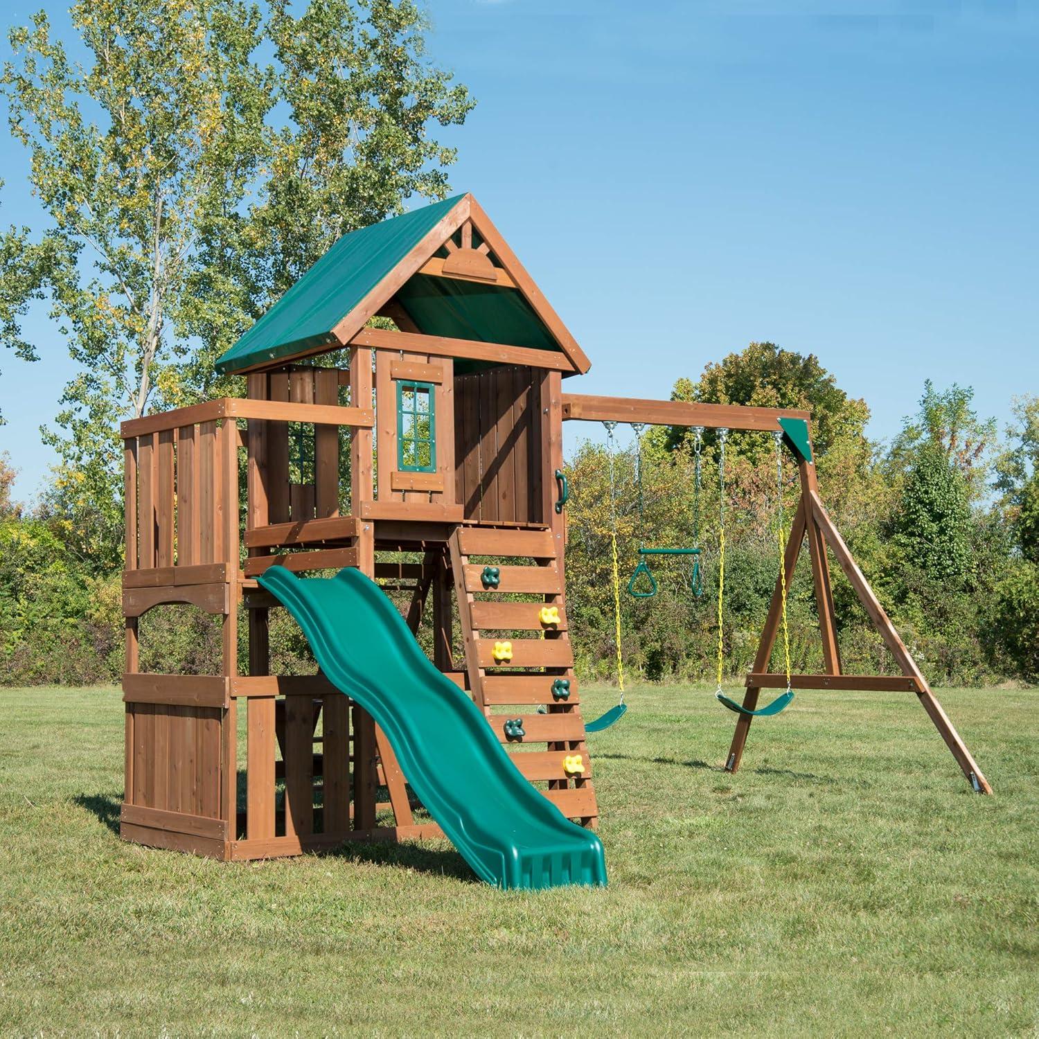 Elkhorn Wooden Play Swing Set