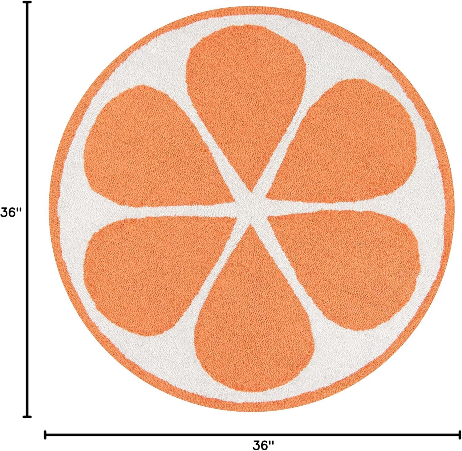 3' Round Orange Fruit Slice Tufted Accent Rug