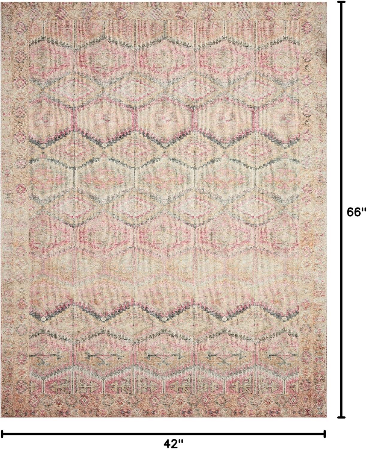 Layla Pink and Lagoon Rectangular Synthetic Reversible Rug