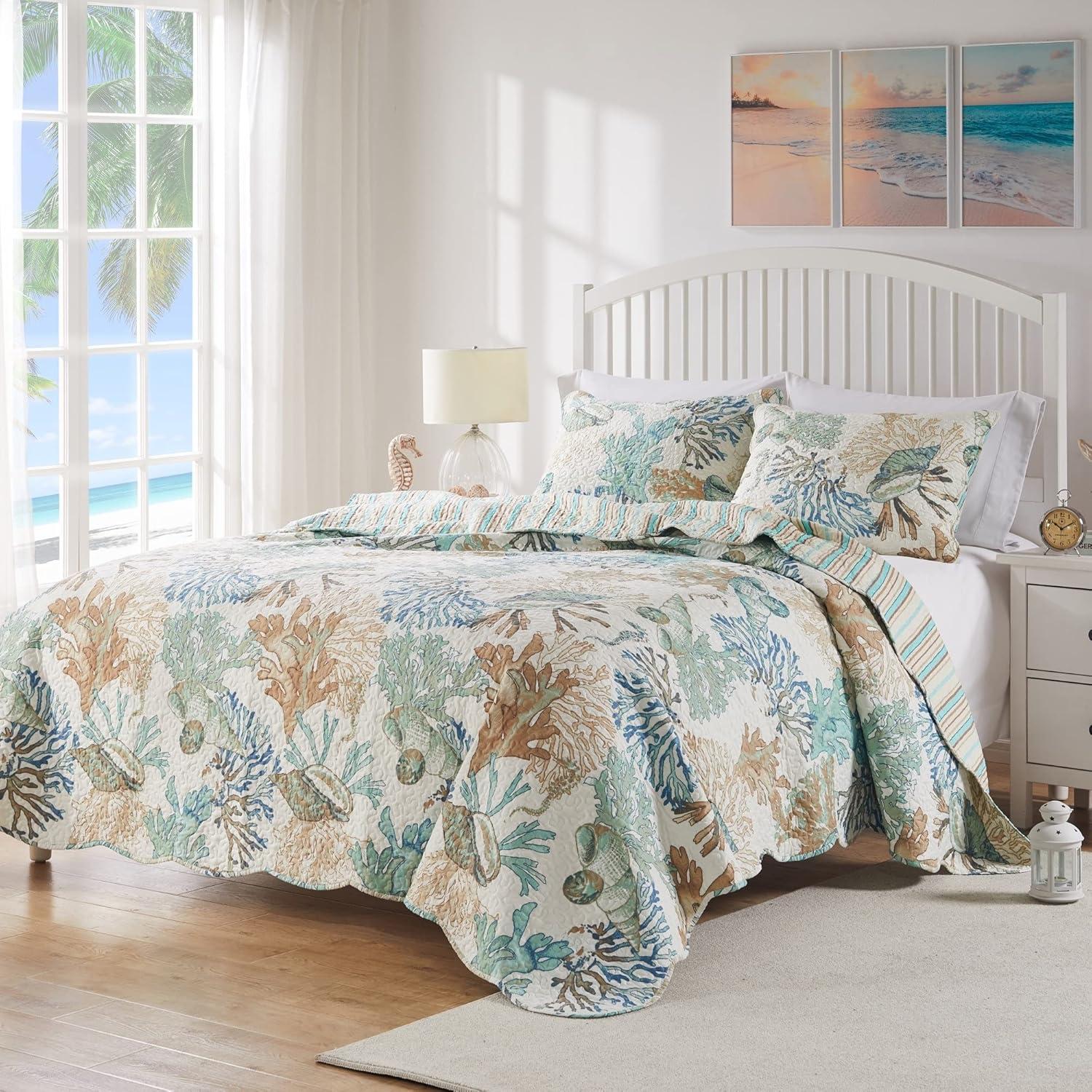 Atlantis Coastal Reversible Quilt Set