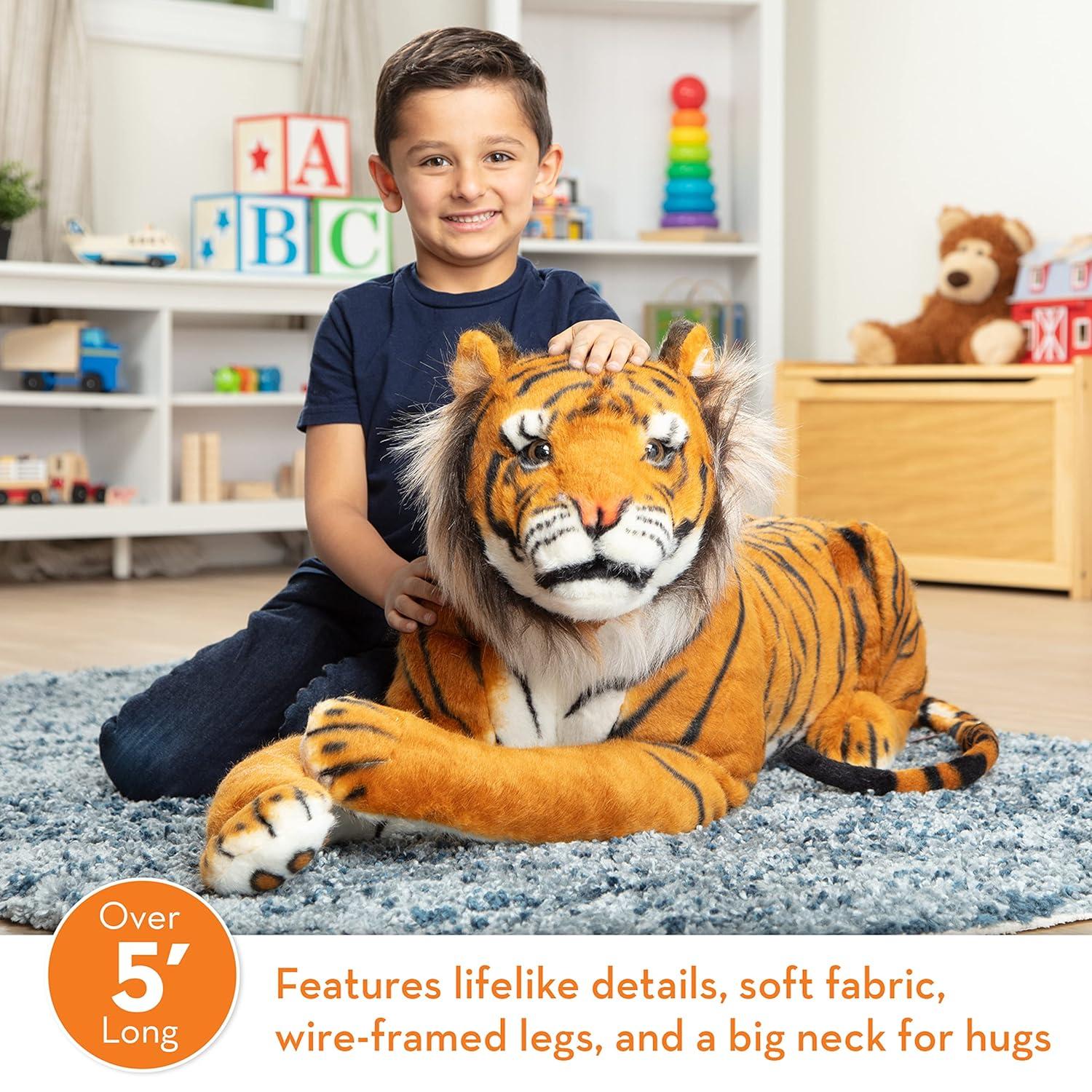 Melissa & Doug Giant Tiger - Lifelike Stuffed Animal, Over 5 Feet Long (Includes Tail)