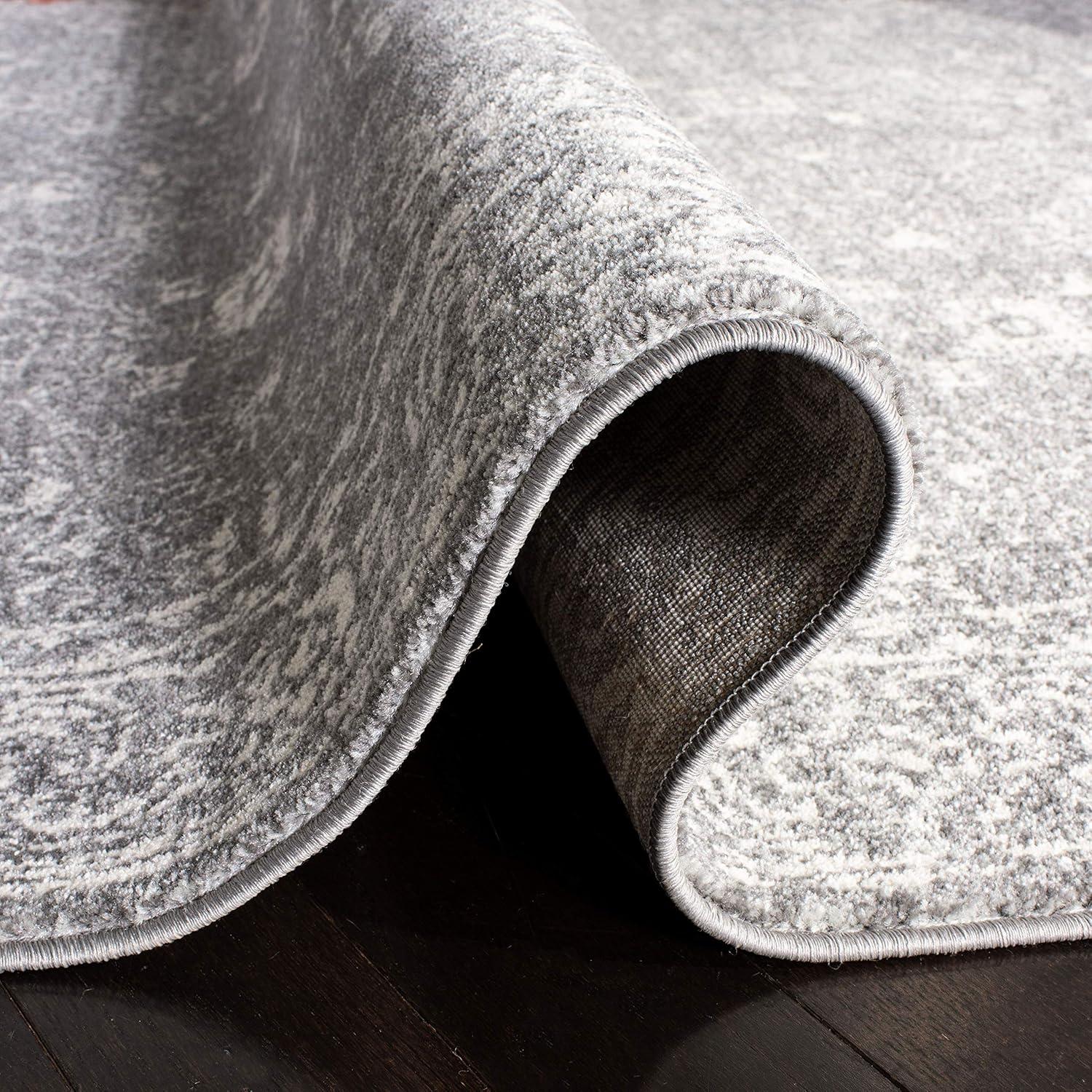Evoke EVK270 Power Loomed Area Rug Charcoal / Ivory 5'-3" X 7'-6" - Safavieh.