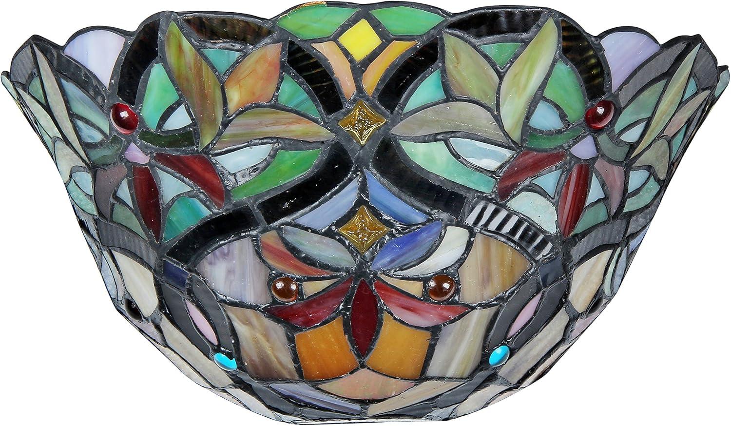 Tiffany Style Wall Sconce with Irregular Curved Edges, Multicolor