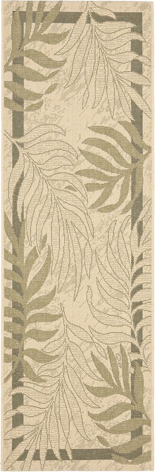 Courtyard CY7836 Power Loomed Indoor/Outdoor Runner Rug - Cream/Green - 2'3"x6'7" - Safavieh.